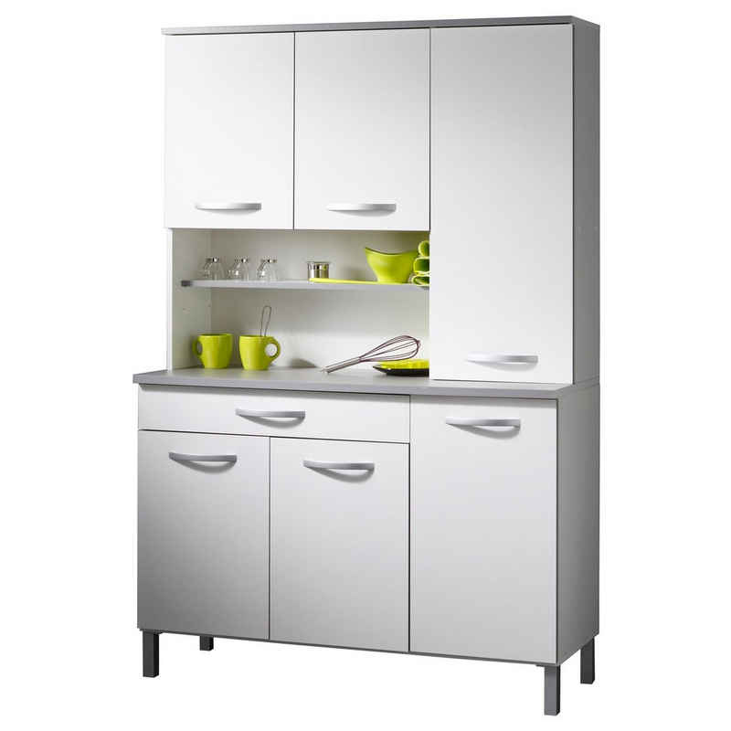 Faizee Möbel Küchenbuffet Parisot Buffet Küchenbuffet Buffetschrank Weiß B120 x H181 x T44 cm (1-St)