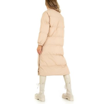 Ital-Design Wintermantel Damen Freizeit Gefüttert Mantel in Beige