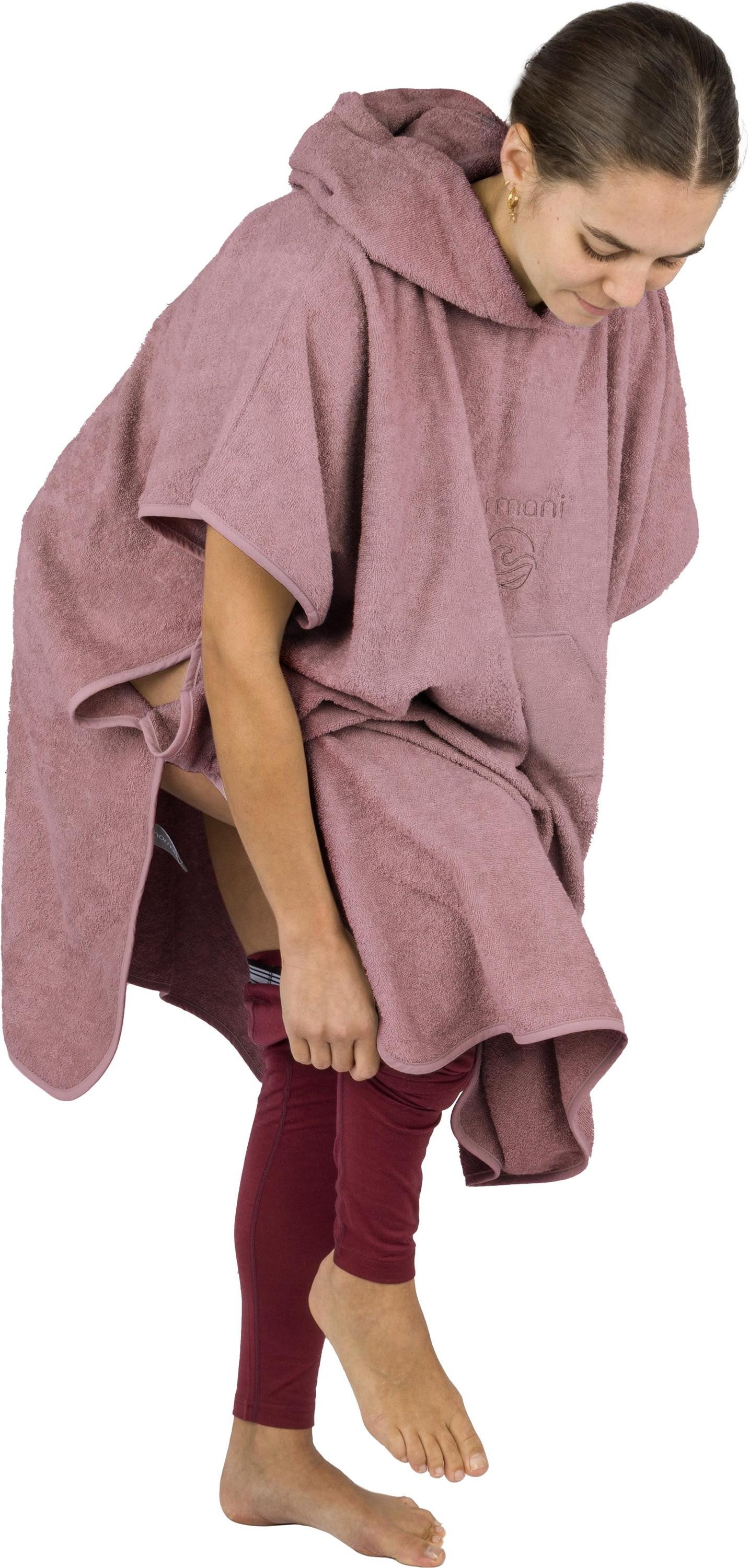 normani Badeponcho Badeponcho aus Bio-Baumwolle Sitra, Bio-Baumwolle, Kapuze, Schlupf, Strandponcho 90x105 cm aus 100 % Öko-Baumwolle mit Kapuze
