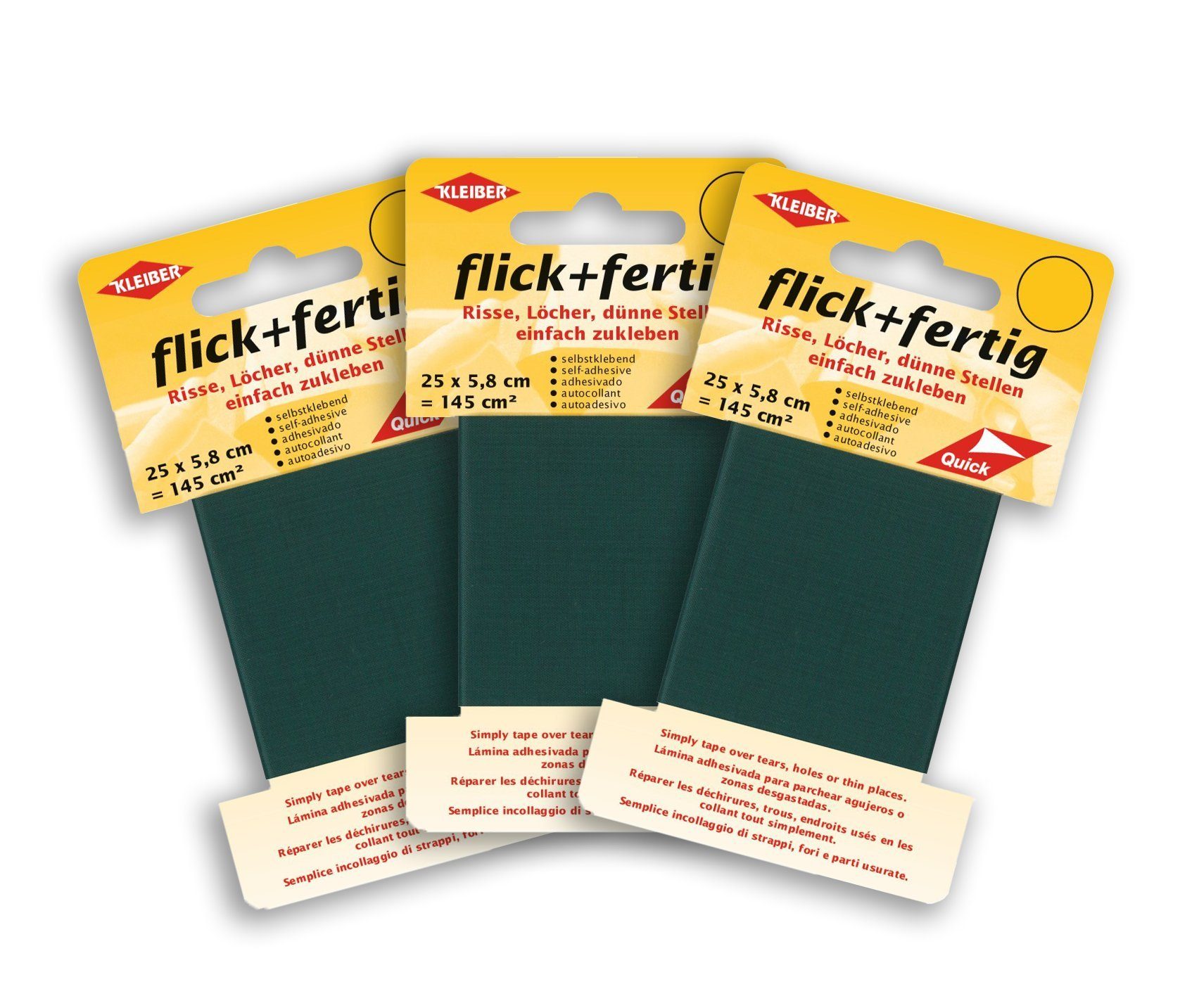 KLEIBER Aufkleber flick und fertig selbstklebendes Reparaturband aus Nylon 3er Set, (Set), selbstklebend