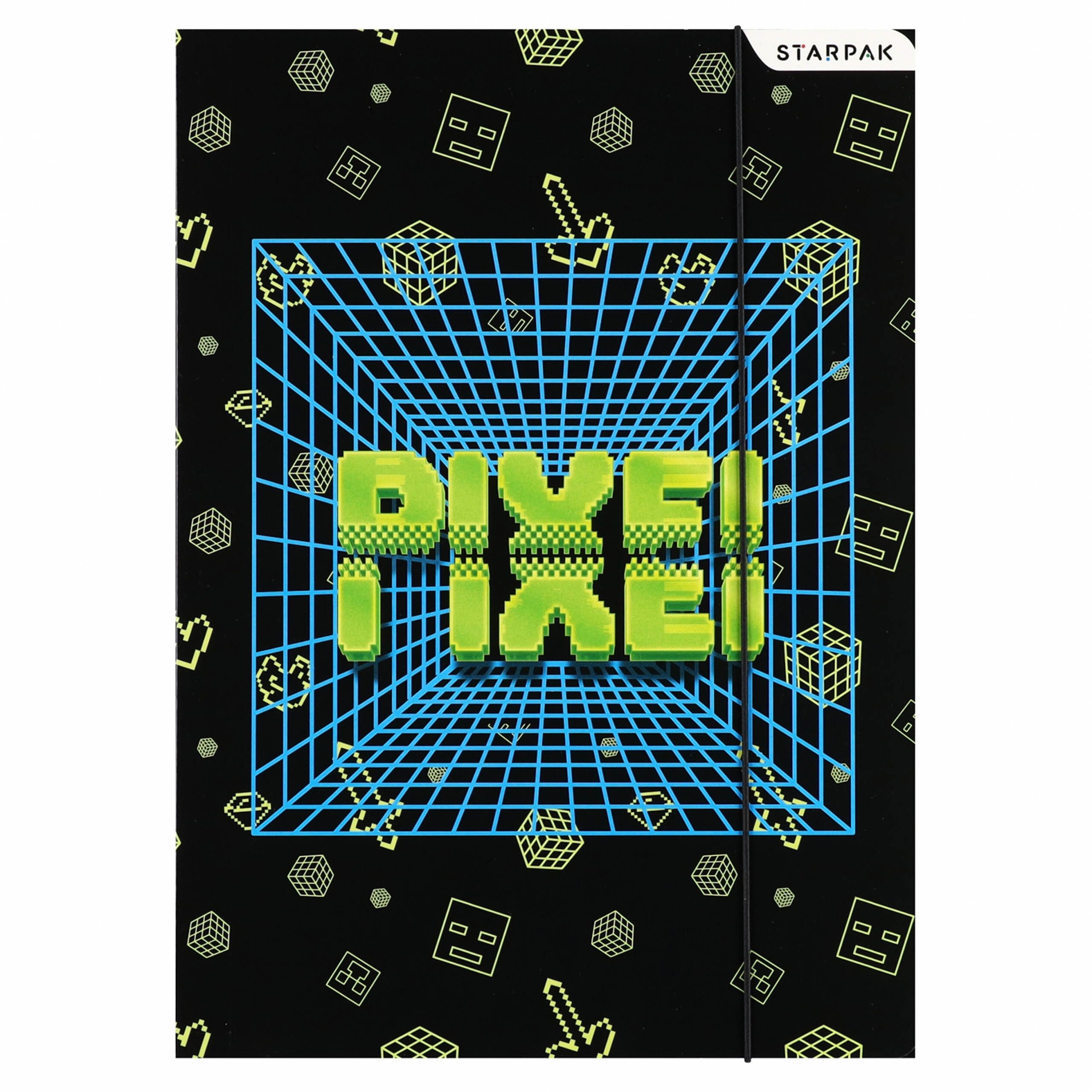 Pixel Konferenzmappe A4 Schulmappe Pixel Gummiband Jungen Dokumente Zeichnungen