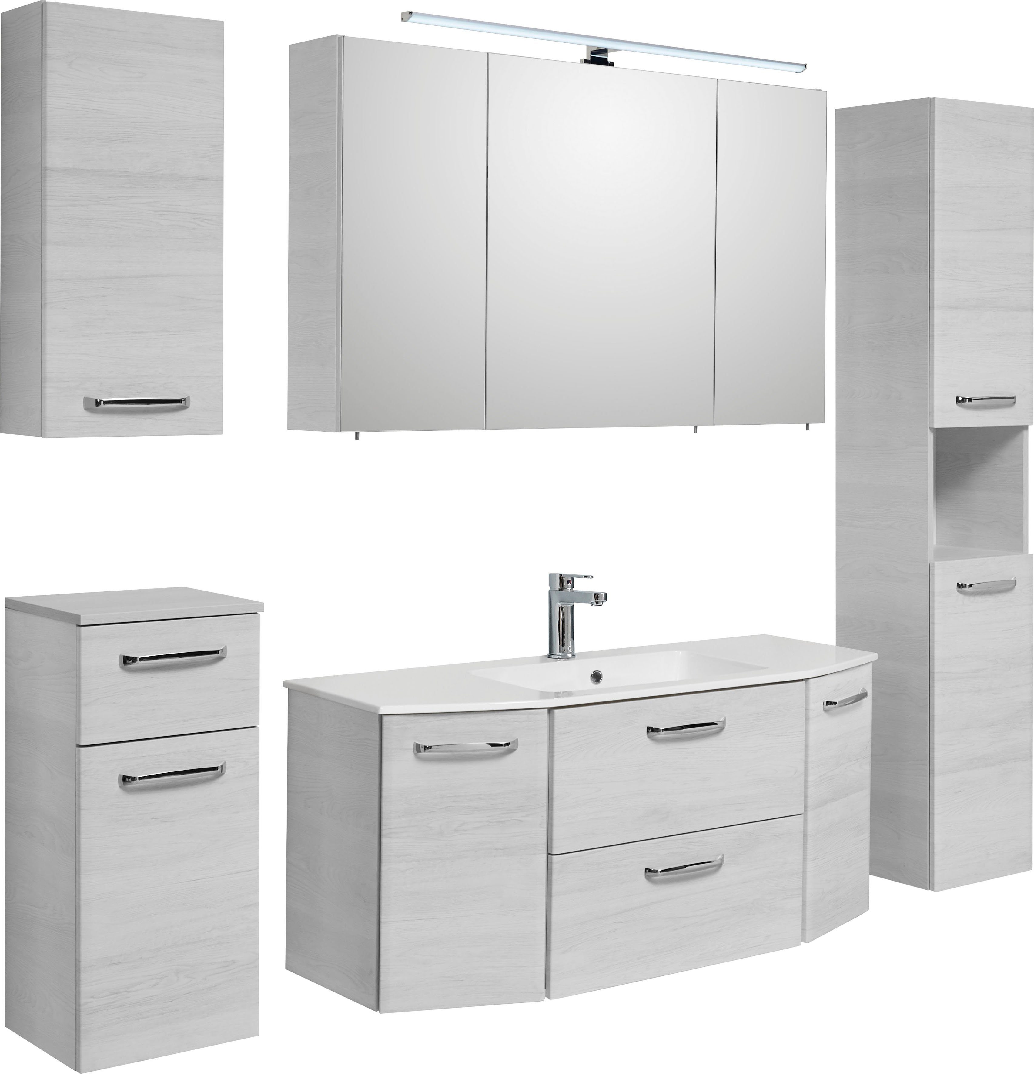 Saphir Badmöbel-Set Quickset 936 5-teilig, Glas-Waschtisch günstig online kaufen