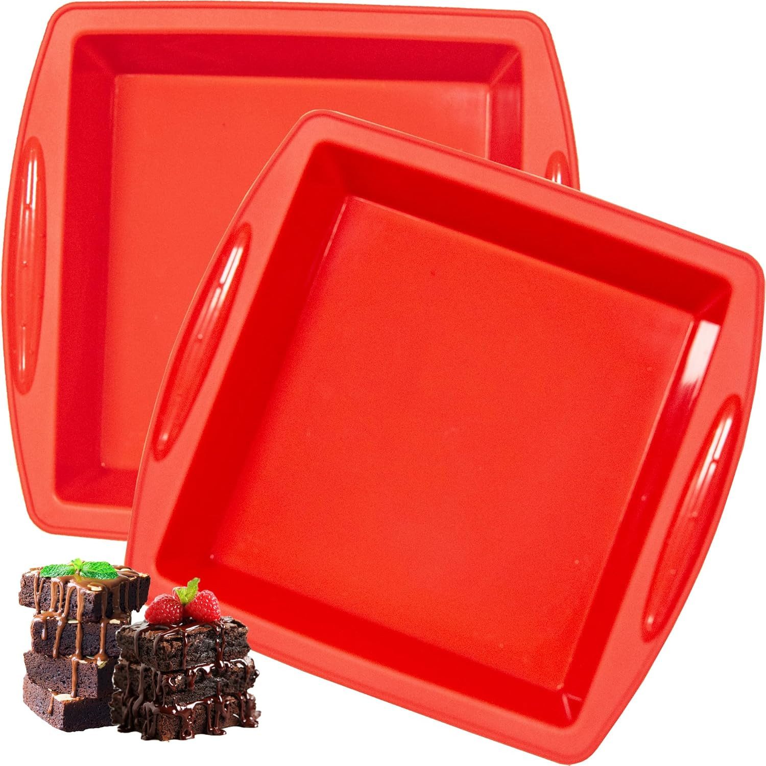 BlingBin Brotbackform 2 Stück Silikon Backform Eckig, Kuchen Kastenform Silikon Brotbackform, (2 Stück 2-tlg), Antihaft Silikonbackform für Brownies, Käsekuchen, Brote