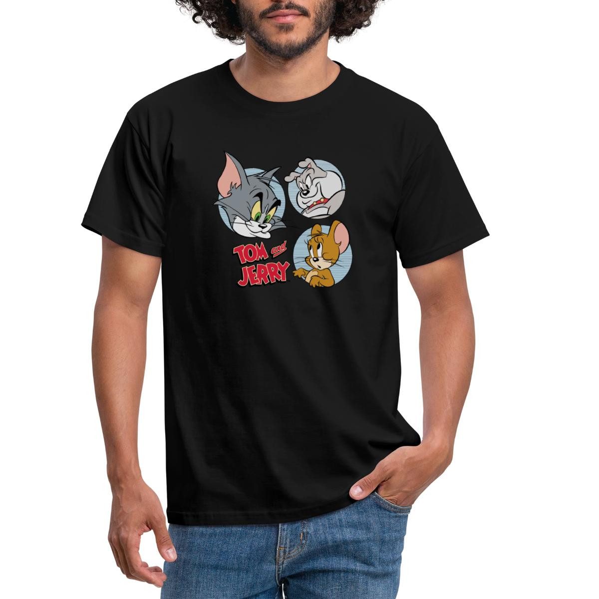 Spreadshirt T-Shirt Tom Und Jerry Spike, Tom und Jerry Kacheln Männer T-Shirt (1-tlg)