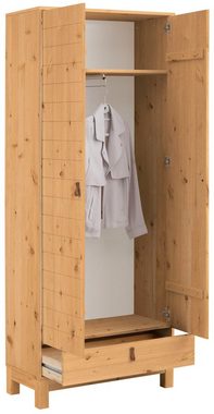 loft24 Kleiderschrank Edna Dielenschrank, Kiefer, Landhaus, Höhe 180 cm