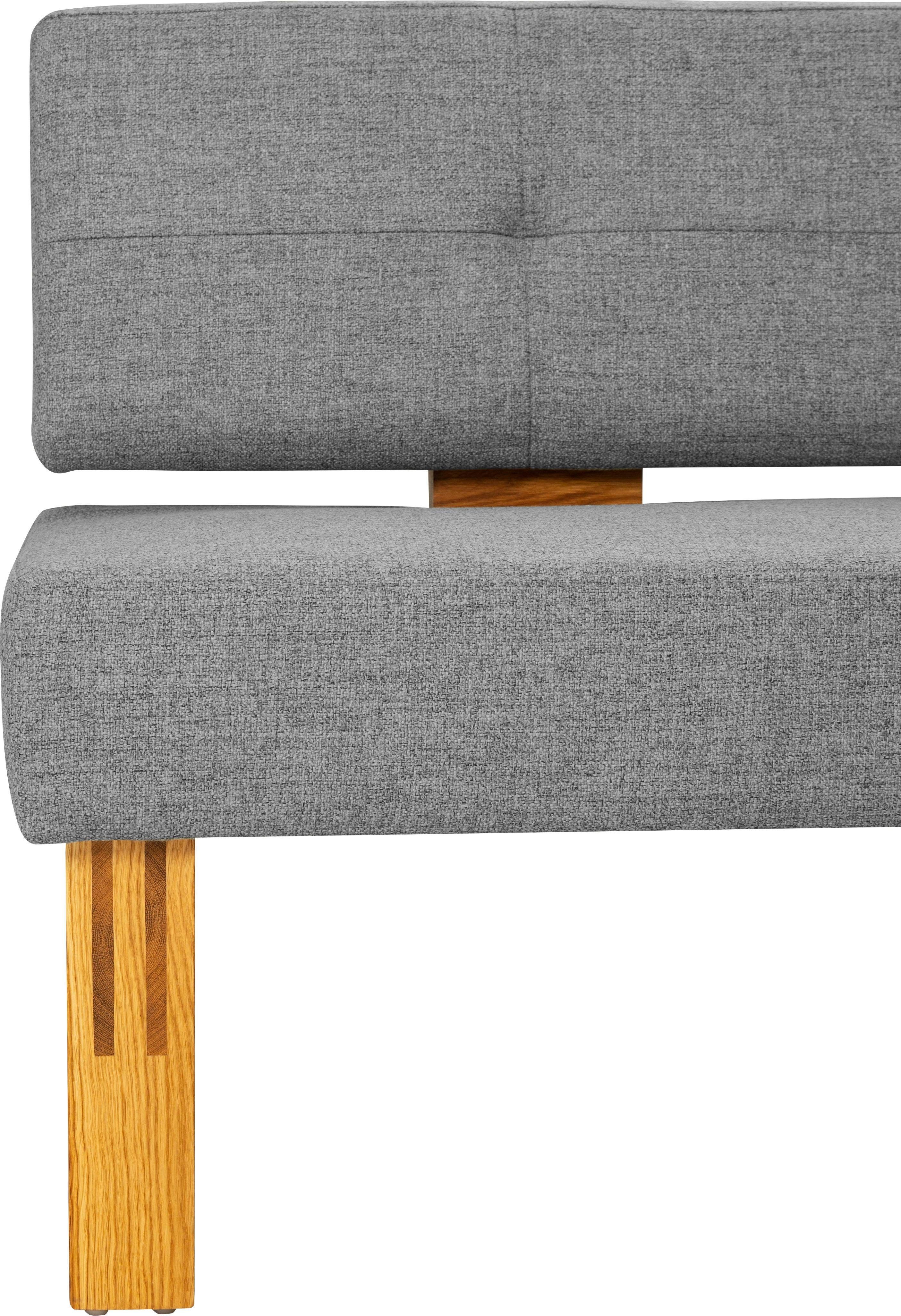 OTTO home Eckbank Ponza Polsterbank, Esszimmerbank, mit Massivholzgestell, Küchenbank in tollen Farben, Breite 201x161 cm