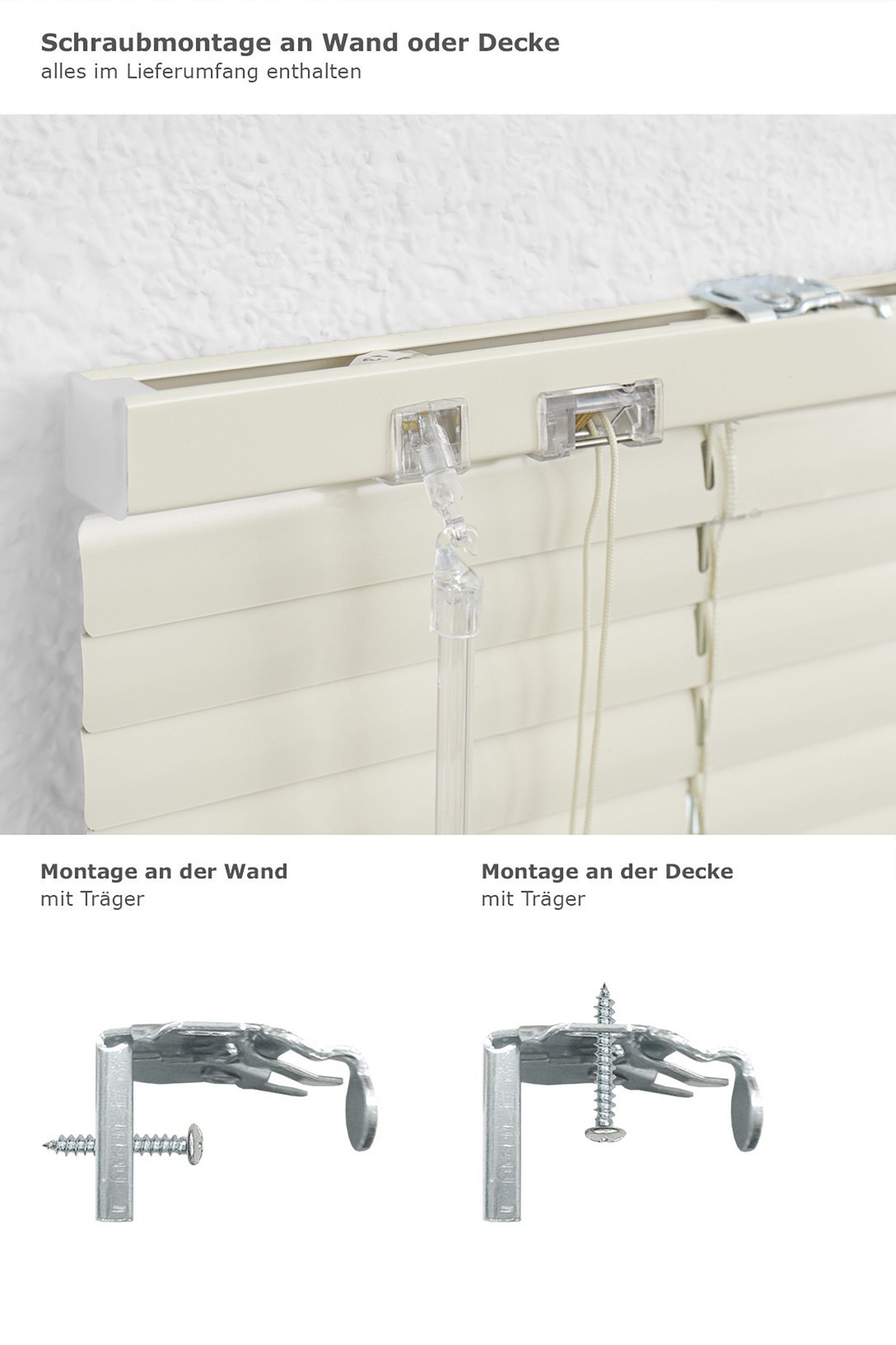 Jalousie Elfenbein, HxB Alu 175x40cm 25mm beige LYSEL®, elfenbein