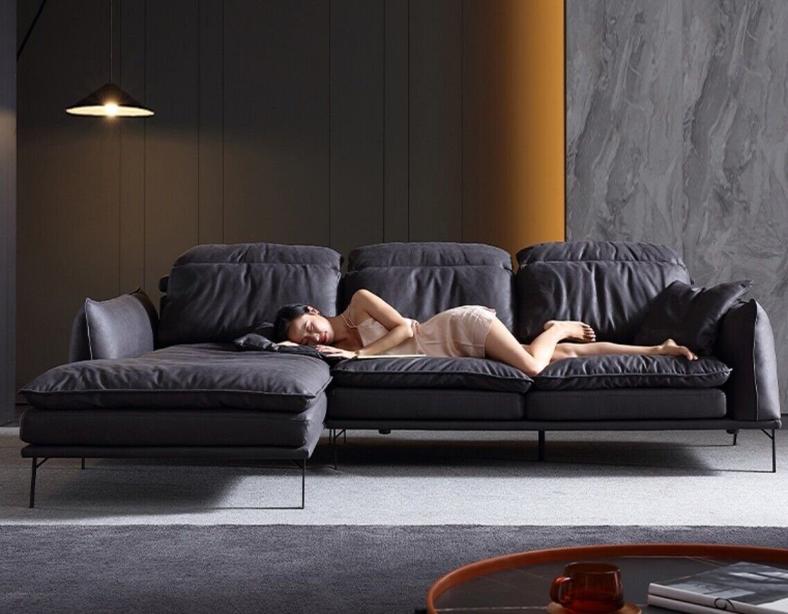 JVmoebel Ecksofa, Garnitur Eck Sofa Polster Ecksofa Ledersofa Couch Designer