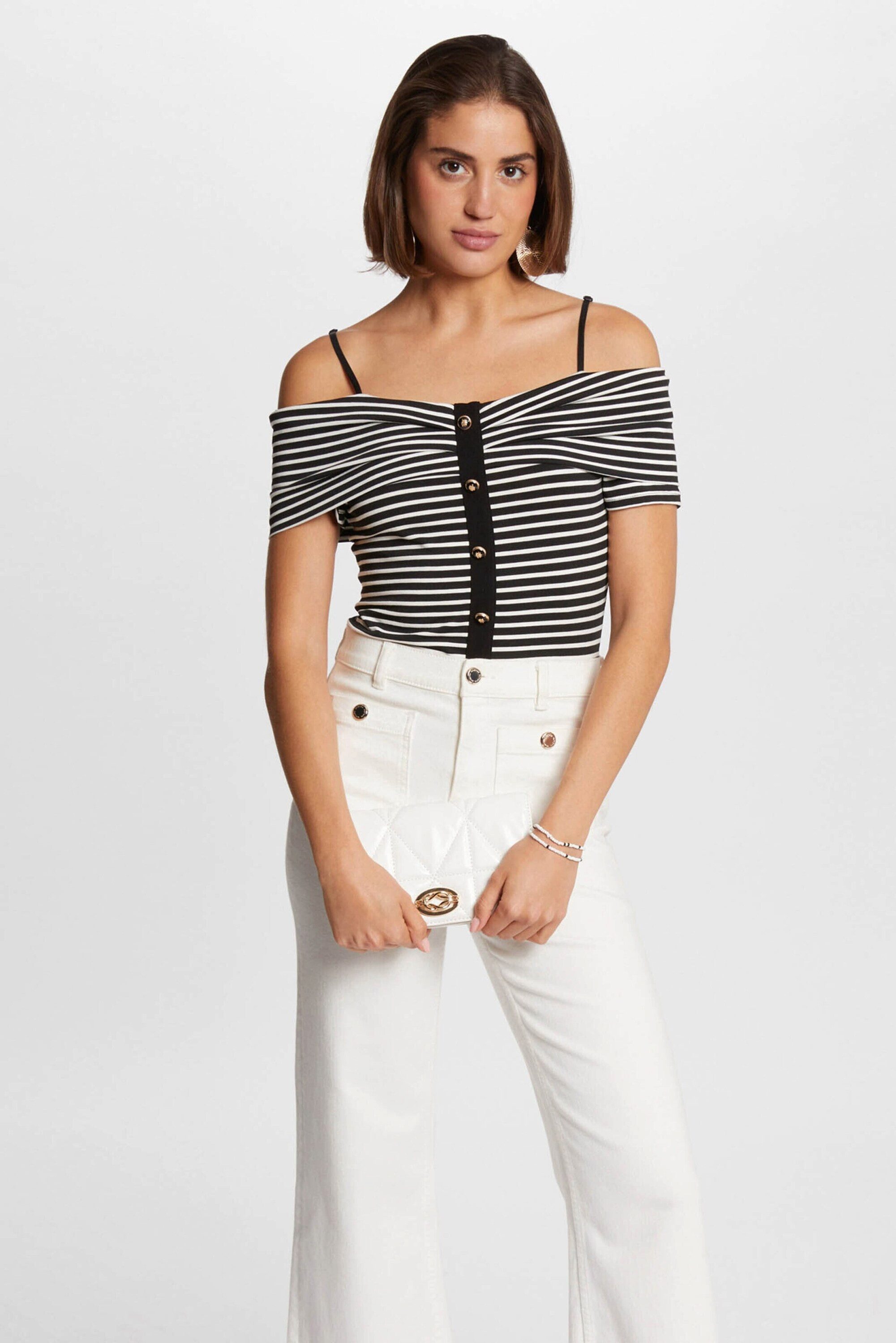 MORGAN Funktionsshirt 241-DROPEZ (1-tlg) Drapiert/gerafft