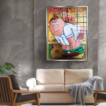 DOTCOMCANVAS® Acrylglasbild Farting Peter - Acrylglas, Acrylglasbild Farting Peter Griffin Family Guy Comic Cartoon Klo Bad