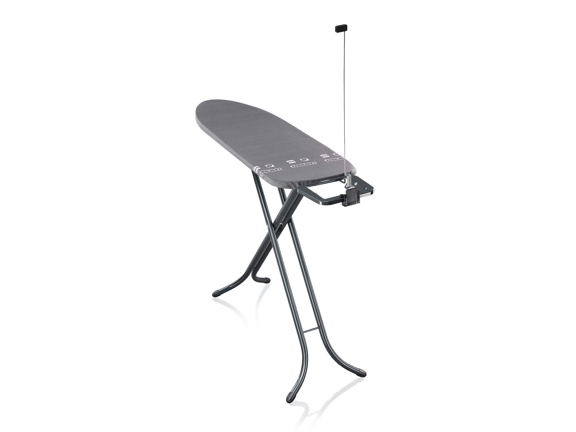 Leifheit Bügelbrett Bügeltisch AirBoard M Black, Bügelfläche 38.0x120.0 cm, Zwei-Seiten-Bügeleffekt, 120x38cm, höhenverstellbar (78 - 98 cm)