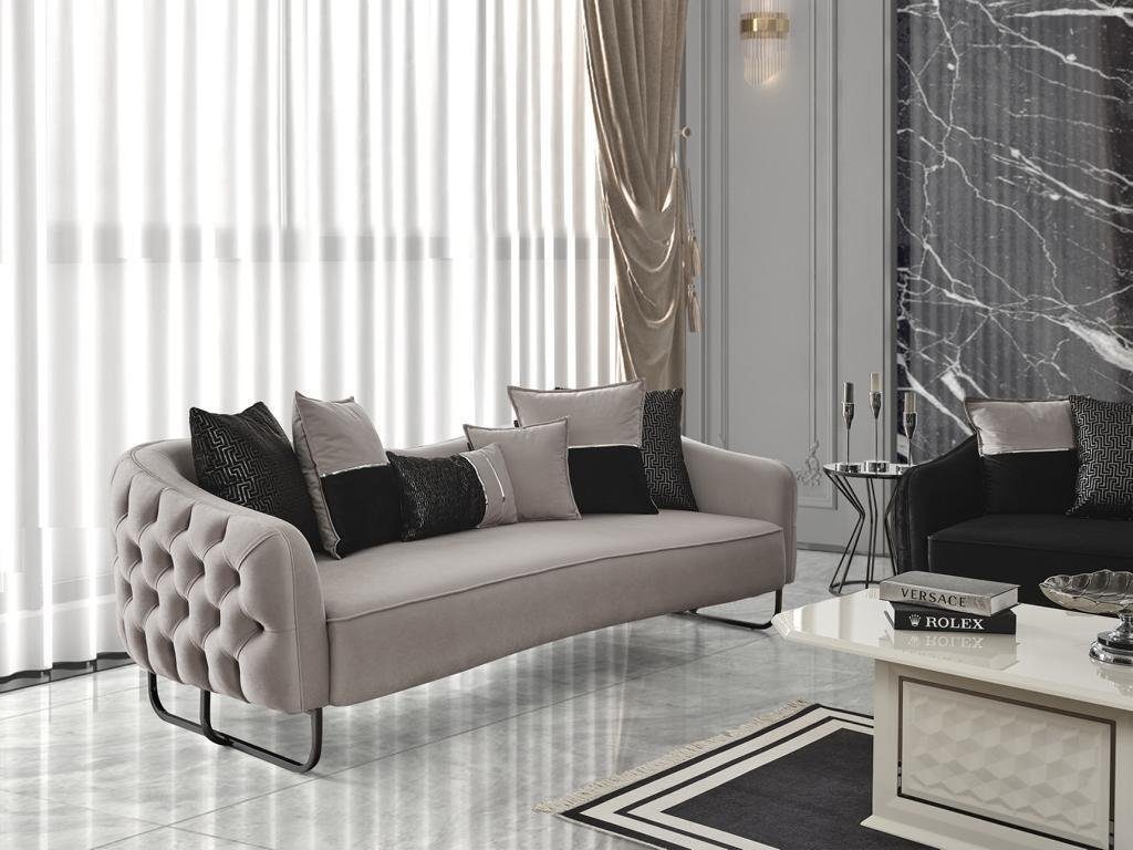 JVmoebel in beige Sofa Sofa Sitzer Europa Stil Luxus modernes Made Design, Sofa 3 Wohnzimmer