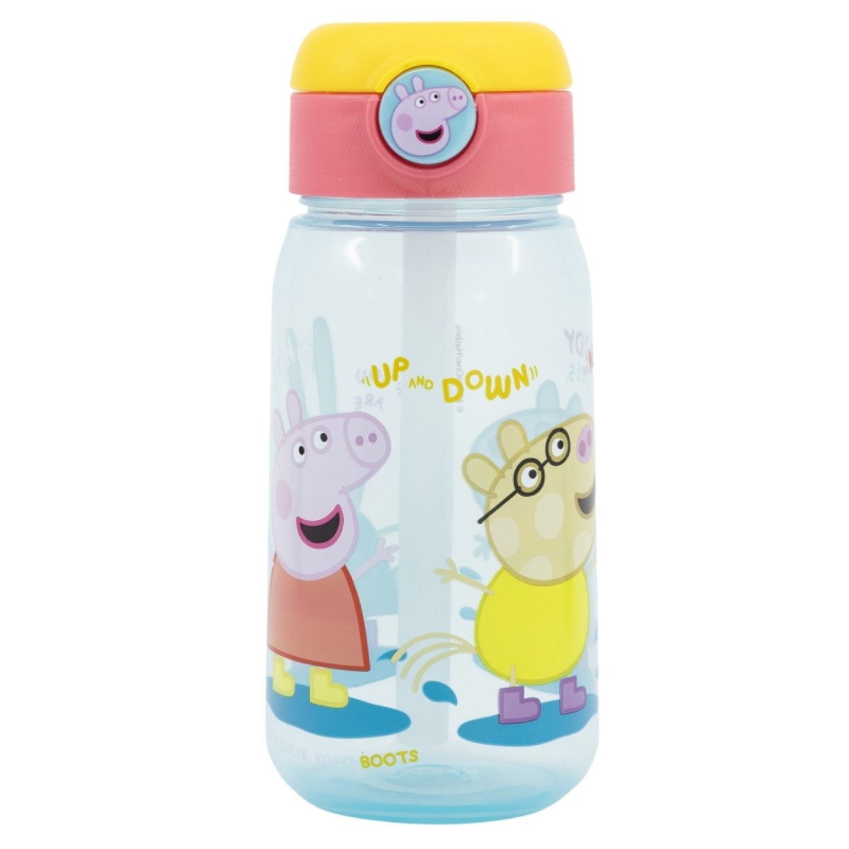 Storline Trinkflasche Peppa Pig 510ml – Kinderflasche mit Trinkhalm & Druckverschluss