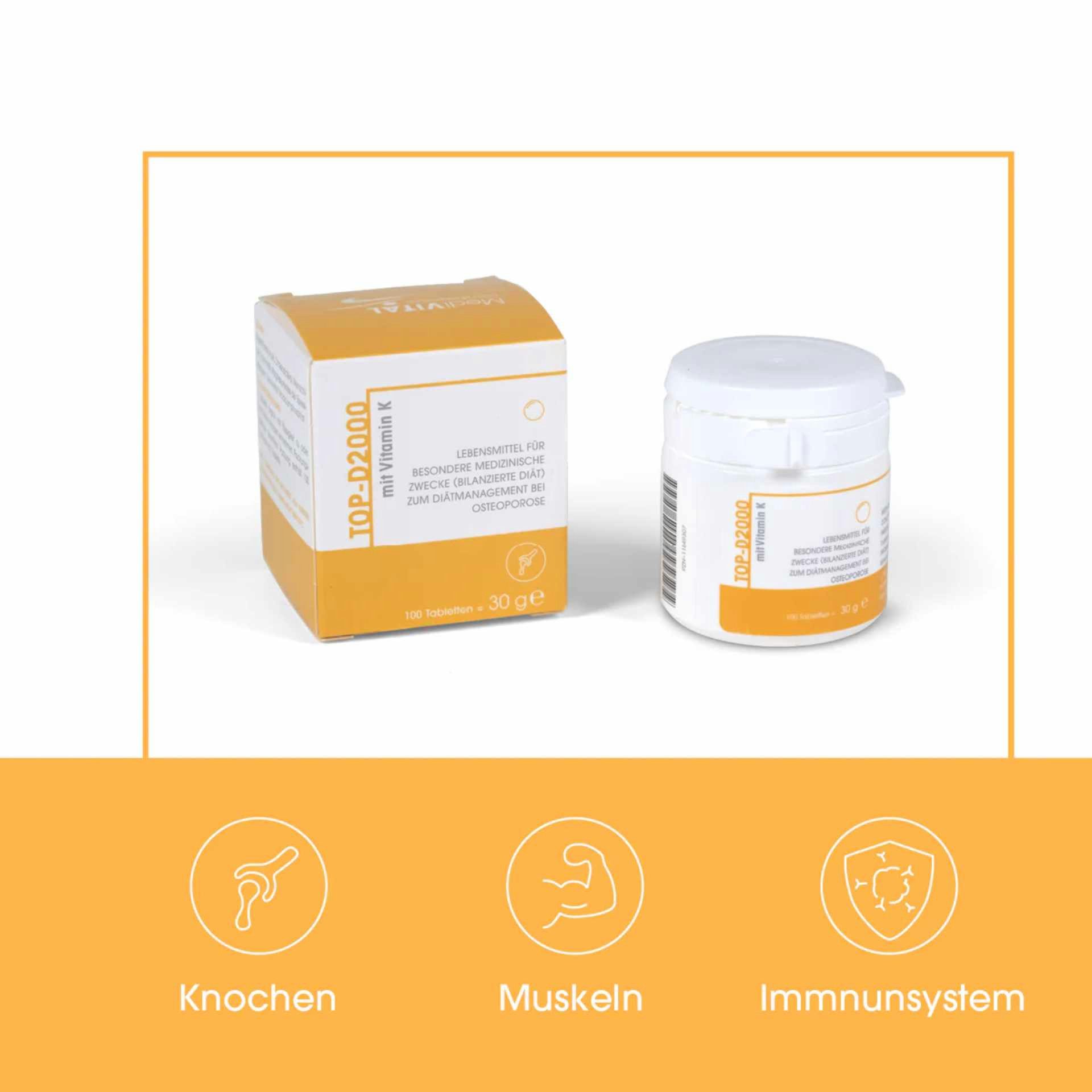 MediVital Concept TOP-D 2000 (vegan) Tablette, 100 er 100 g