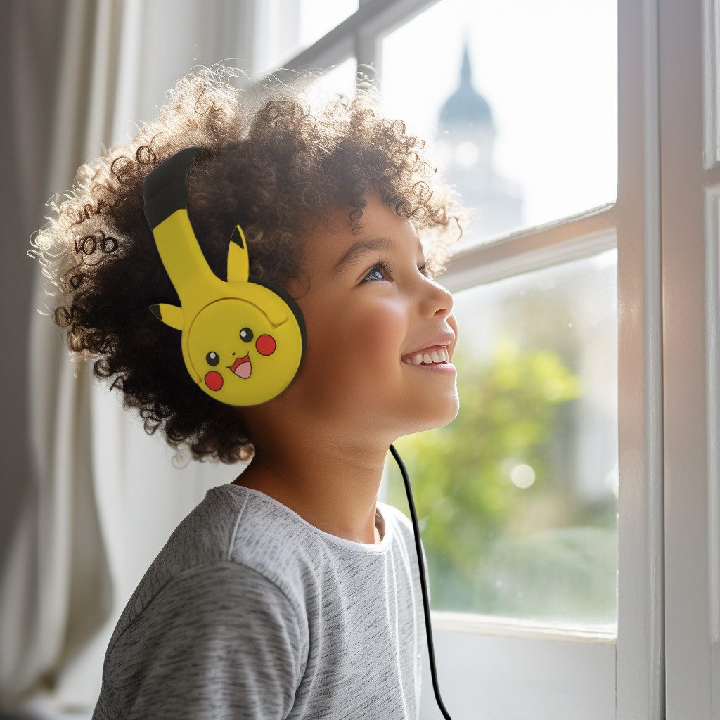 OTL Pokémon Pikachu Kopfhörer für Kinder mit süßen Ohren Kinder-Kopfhörer (kindgerechte Lautstärkebegrenzung)