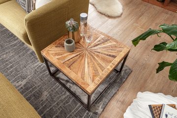 Wohnling Couchtisch WL5.951 (Mango Massivholz 55x40x55 cm Tisch Metallgestell), Wohnzimmertisch Quadratisch, Kaffeetisch Modern
