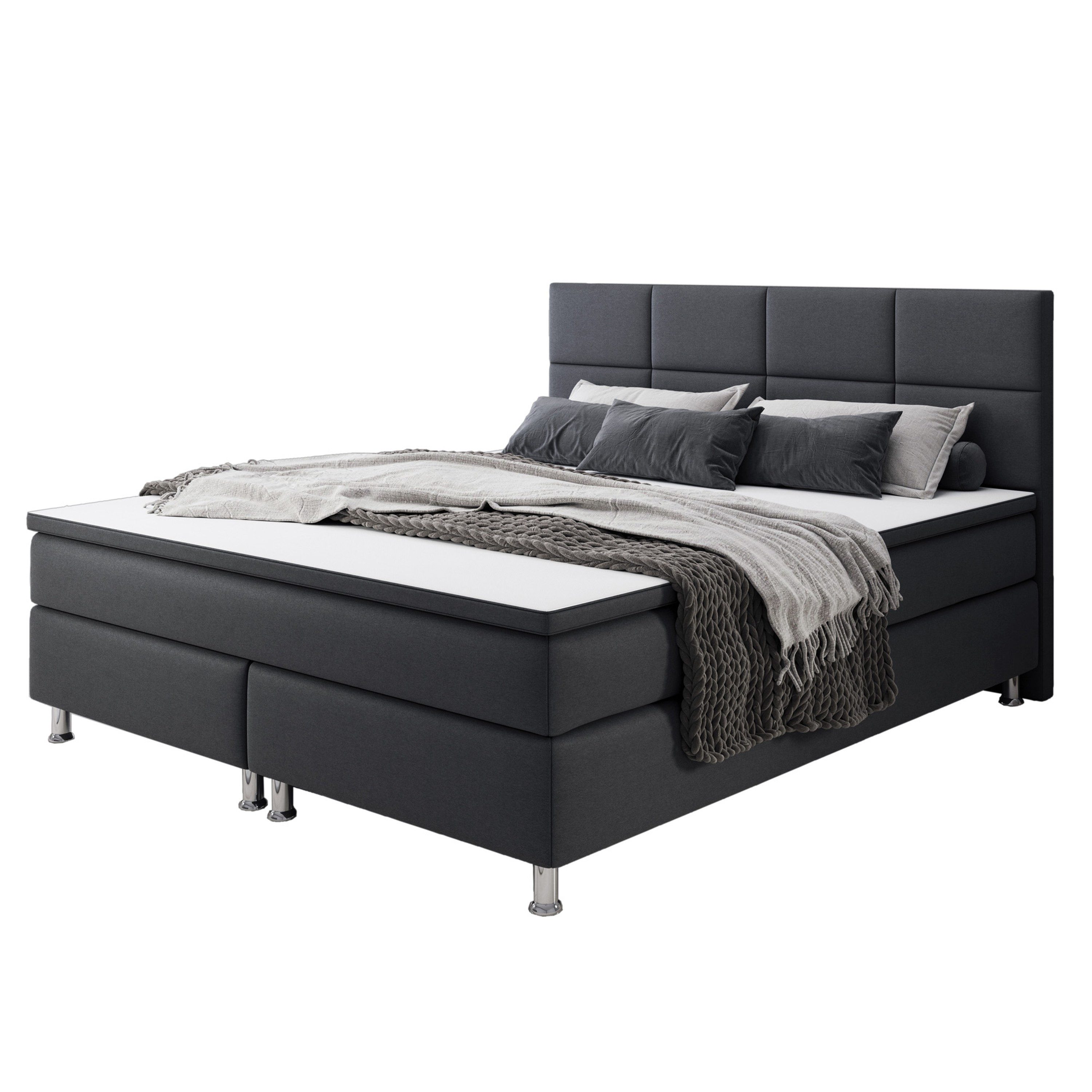 interbed Boxspringbett Rotterdam 140x200 cm Webstoff, inkl. Topper und Matratze