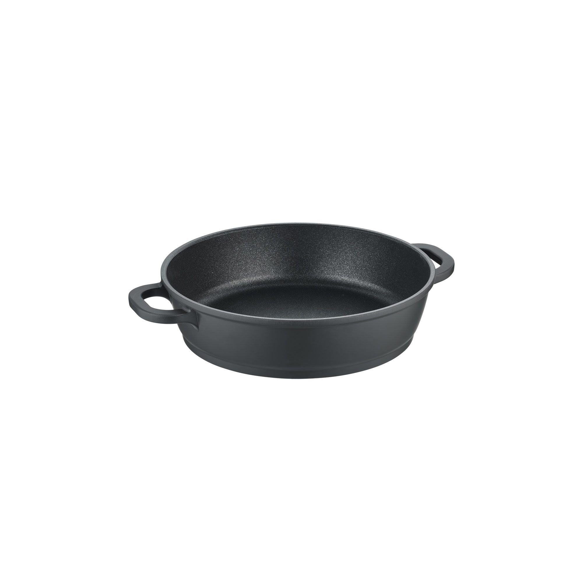 Berndes Servierpfanne mit Glasdeckel 24, 28 oder 32 cm, Aluguss, schwarz - Vario Click, Aluminium-Vakuumdruckguss