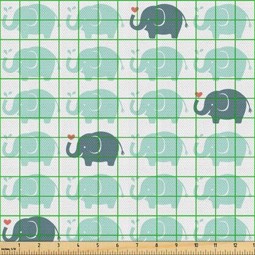Abakuhaus Stoff Schön Gewebten Stoff für Polster und Wohnaccessoires, Safari Cartoon-Elefant