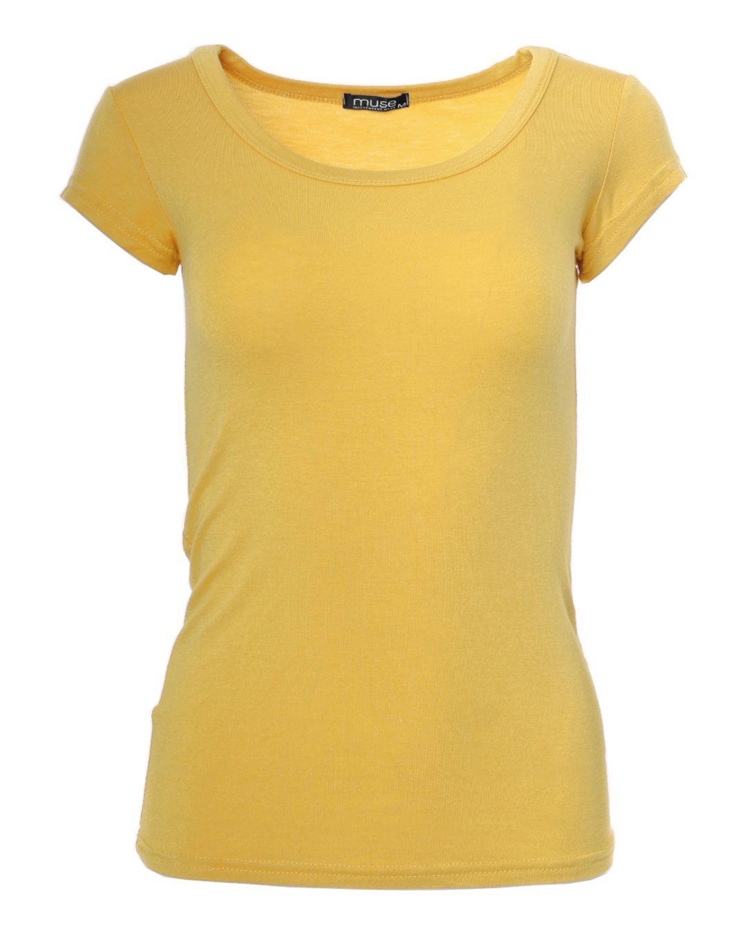 Muse T-Shirt Basic Kurzarm T-Shirt Skinny Fit 1001