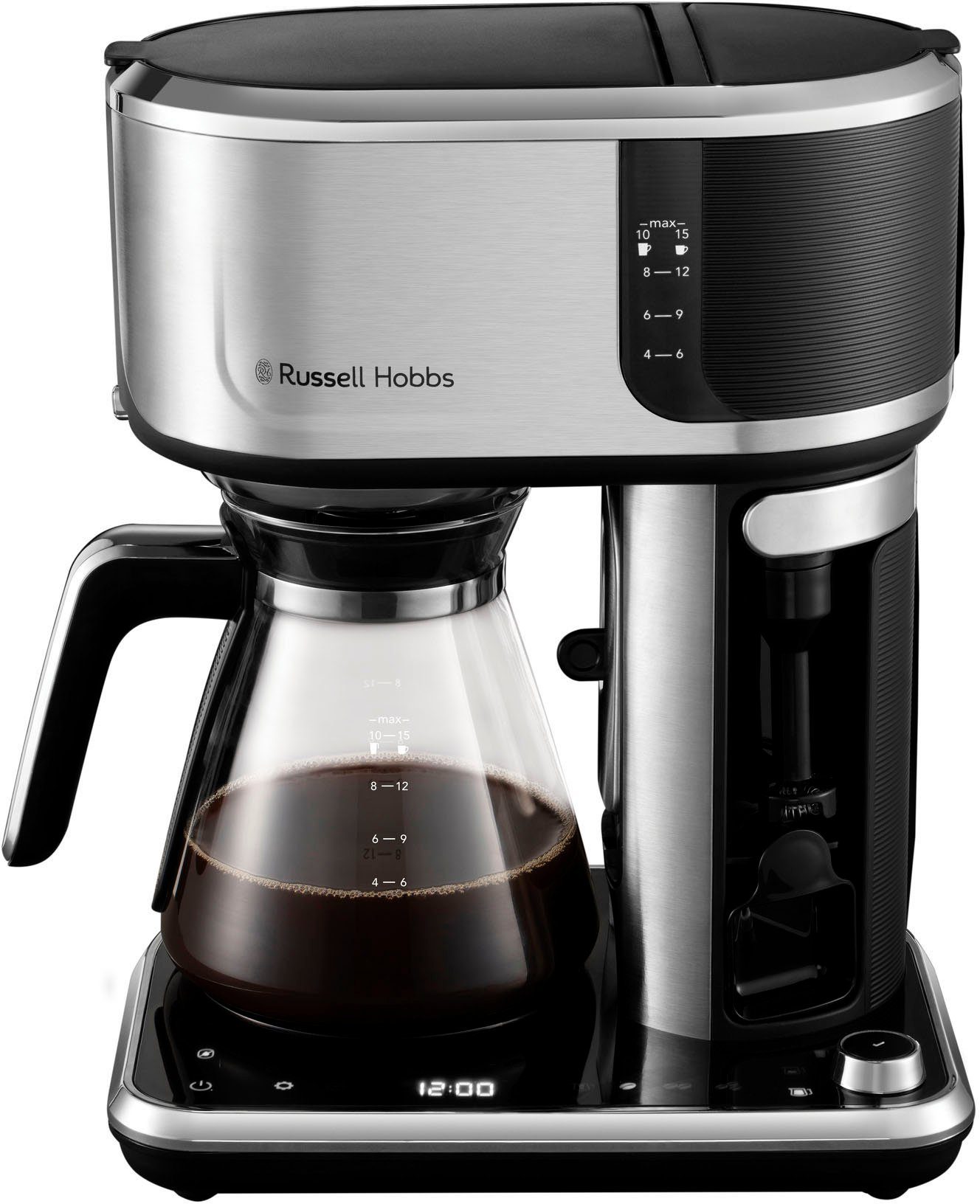 RUSSELL HOBBS Filterkaffeemaschine Attentiv 26230-56 Coffee Bar, 1,25l Kaffeekanne, Papierfilter 1x4