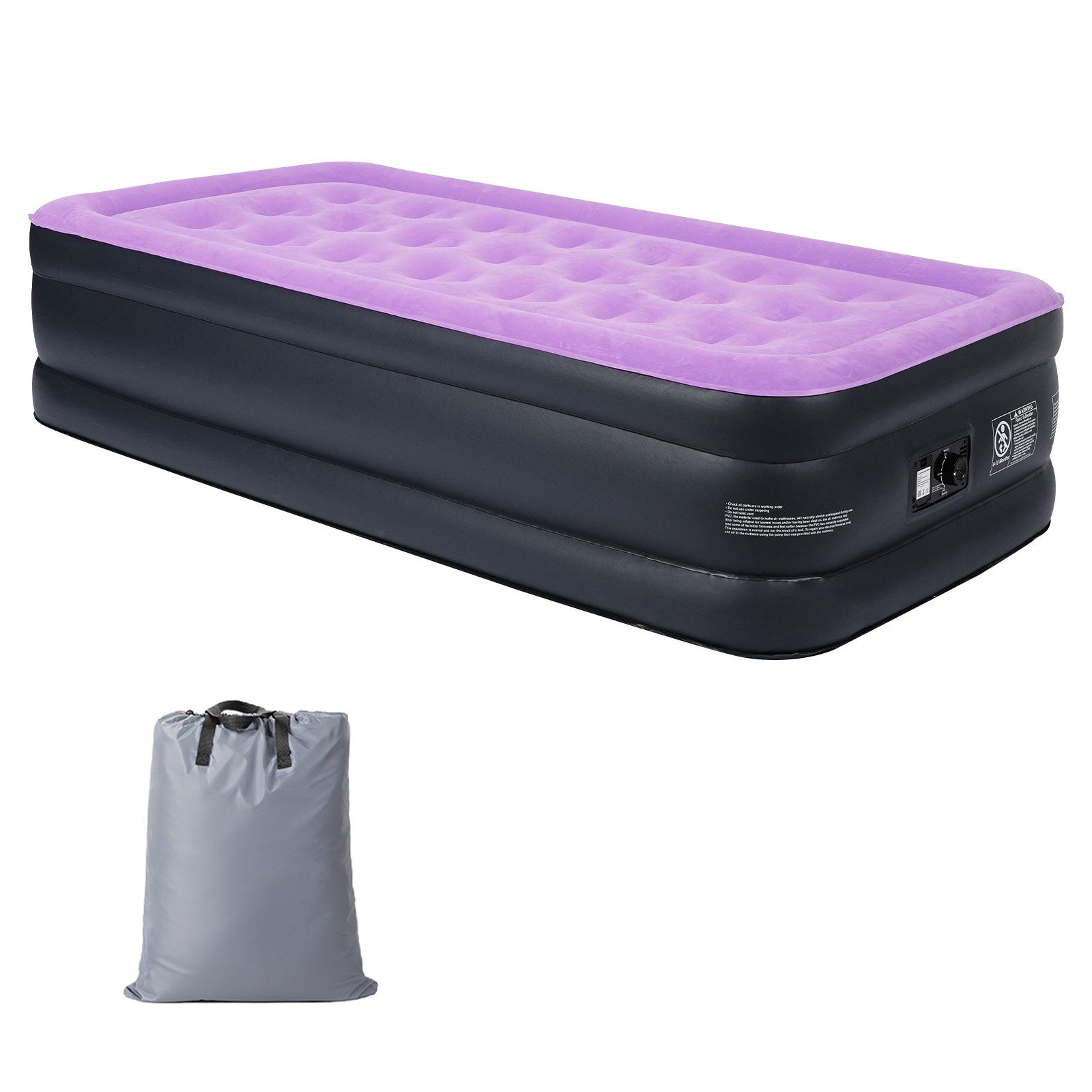 LEADZM Luftmatratze mit Integrierter elektrischer Pumpe,Doppelbett,Beflockte Oberfläche, 204kg Tragkraft, Luftbett,für Camping Zuhause 190 x 99 x 45 cm