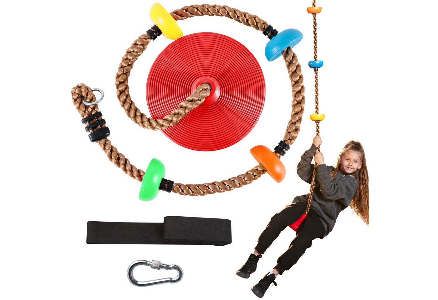 TURFEE Mehrkindschaukel TURFEE Kletterseil Baumschaukel Outdoor Kinderschaukel mit Plattform