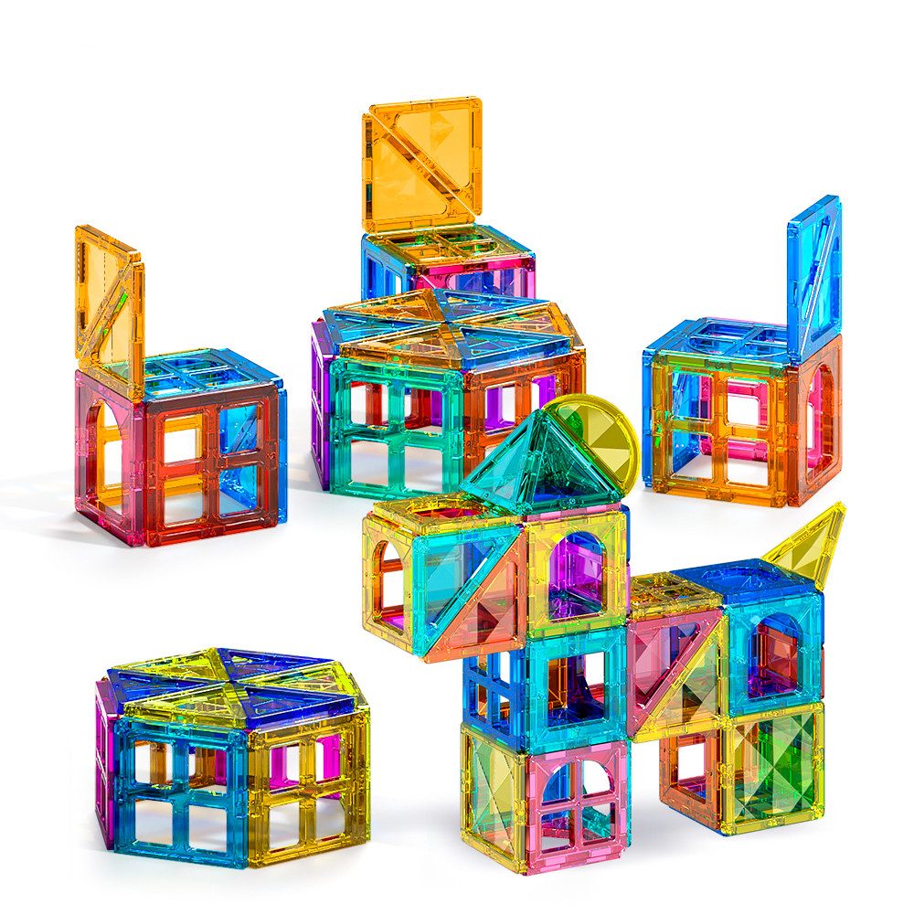 TEMI agnetspielzeug Magneten Kinder Magnetbausteine Magnet Magnetspielbausteine, (Set, 80 St., 80/102/150/180 Teile), Geschenk für 3, 4, 5, 6, 7, 8, 9 Jahre Kin – Bild 5 von 5