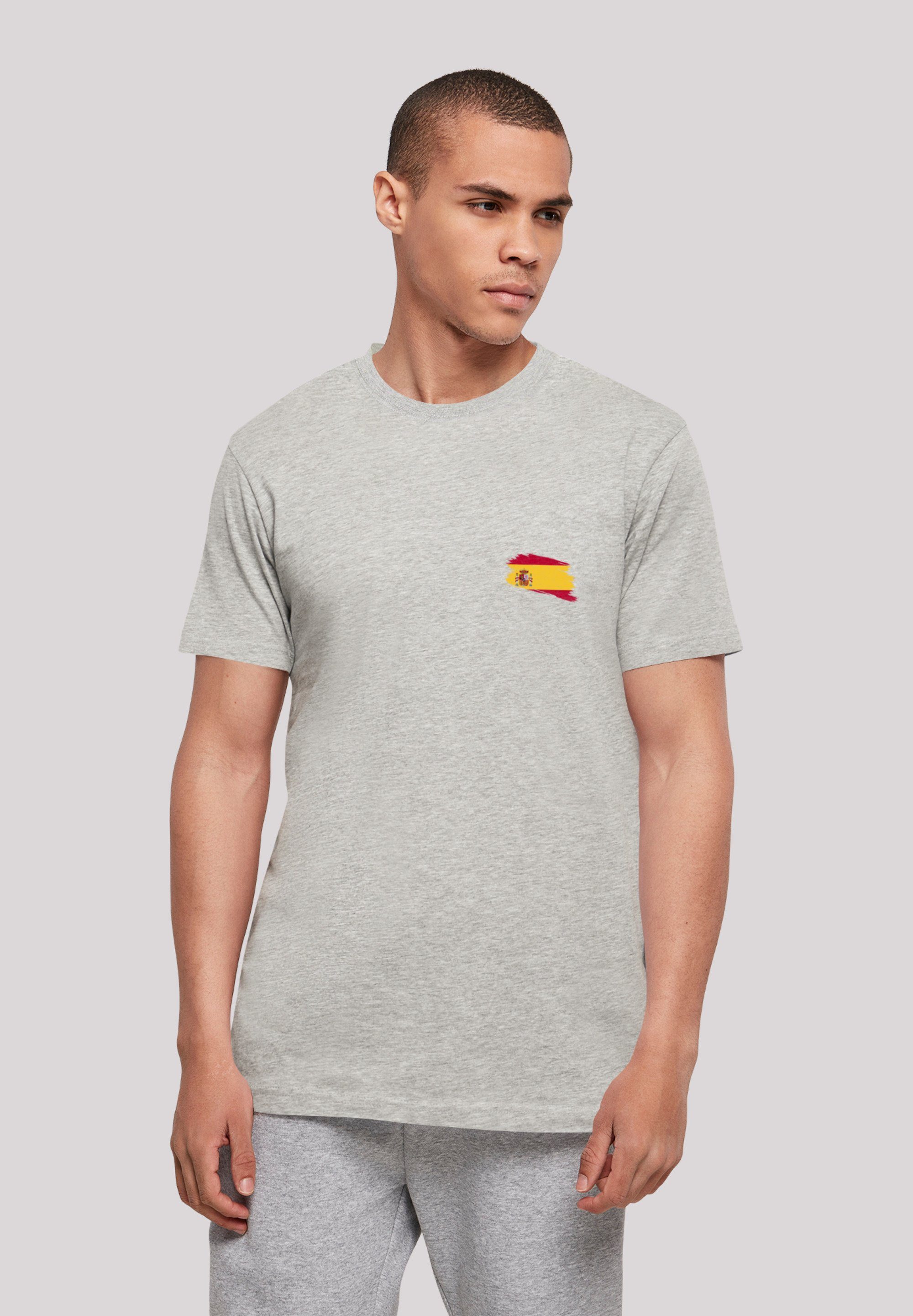 F4NT4STIC T-Shirt Spanien Flagge Spain Print heather grey