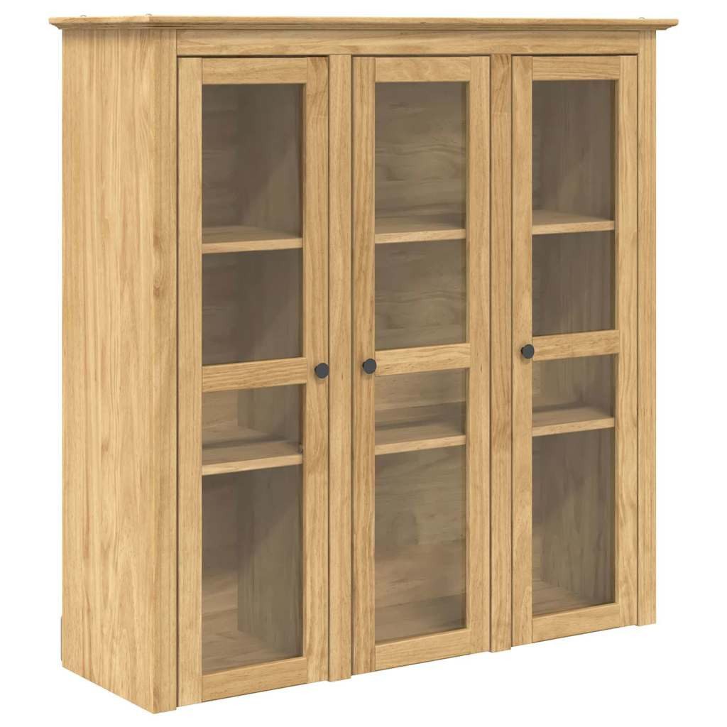 vidaXL Sideboard Schrank mit Glastüren BODO Honigbraun 115,5 x 38,5 x 117,7 cm (1 St)