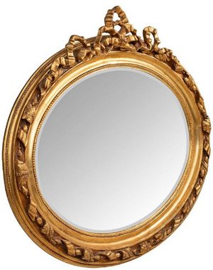 Casa Padrino Barockspiegel Barock Spiegel Gold 129 x 12 x H. 112 cm - Ovaler Wandspiegel im Barockstil - Antik Stil Garderoben Spiegel - Wohnzimmer Spiegel - Barock Möbel