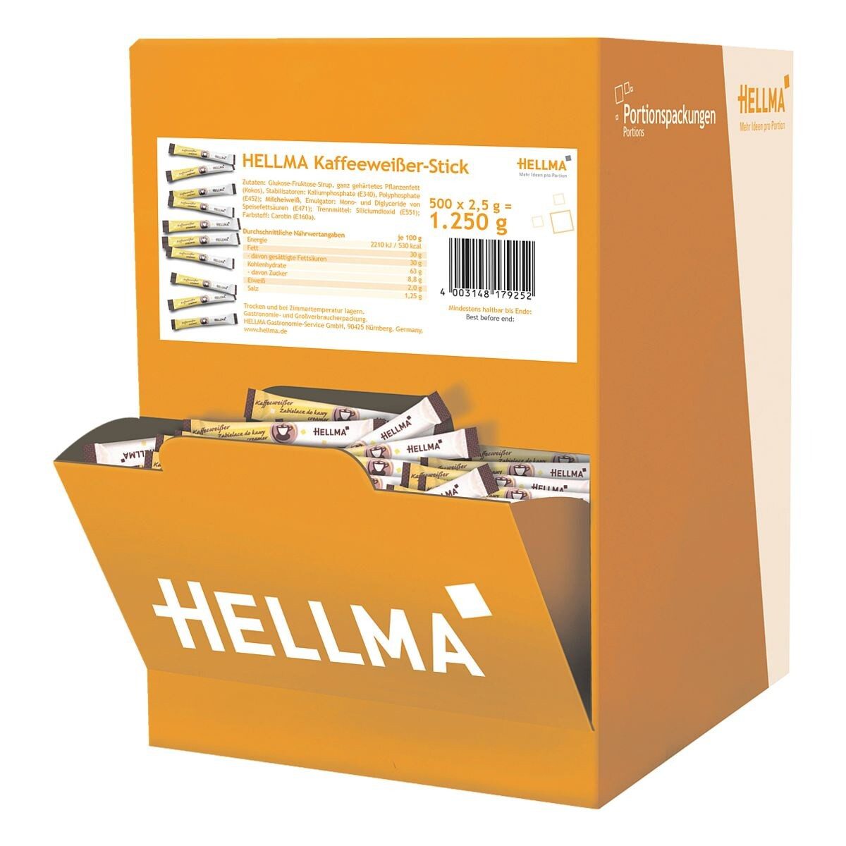 Hellma Milchpulver Kaffeeweißer-Sticks, gesüßtes Milchpulver