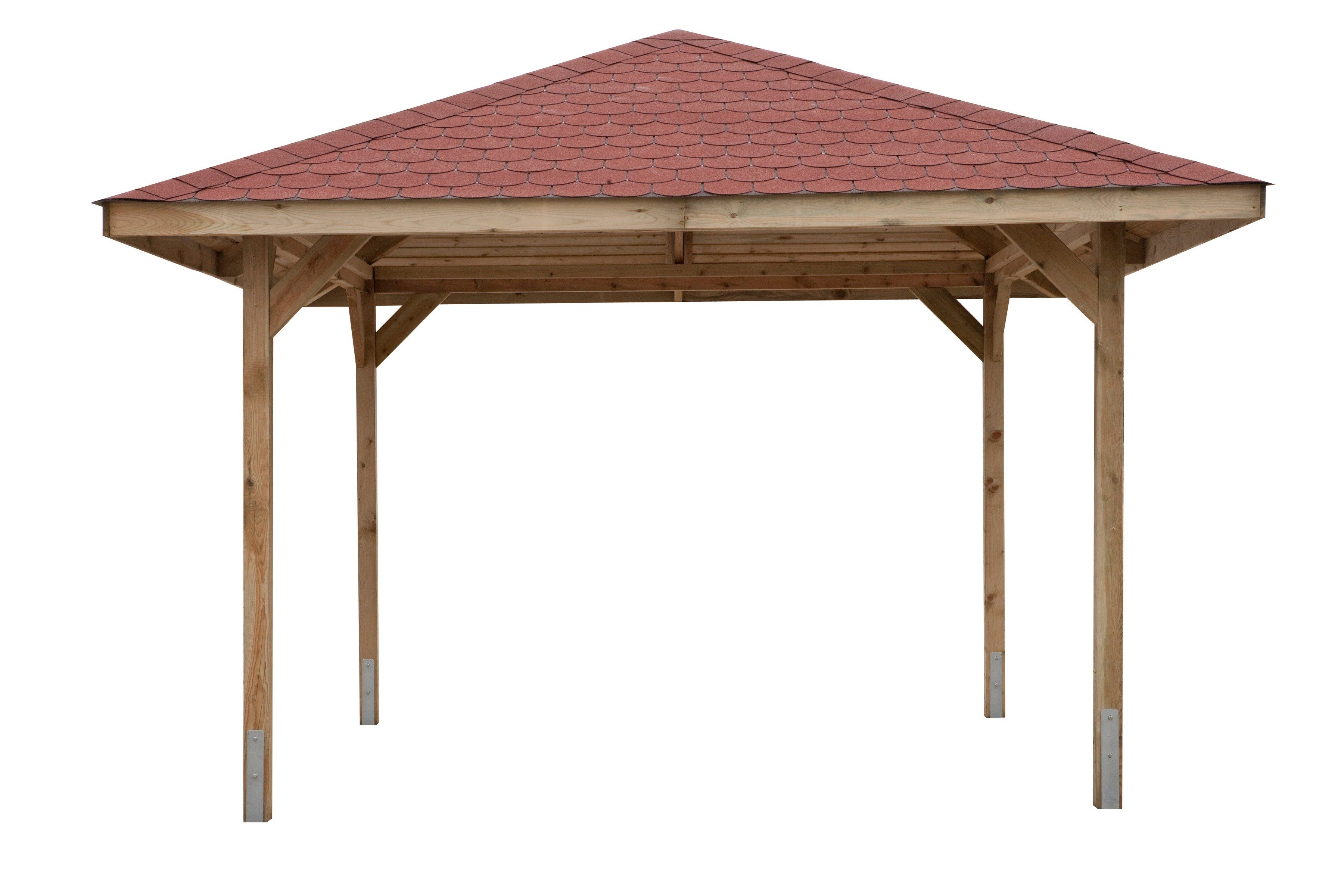 weka Pavillon Paradies 2, (Set), BxT: 380x380 cm, inkl. Dachschindeln und Pfostenanker