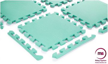 Moby-System Spielmatte Schaumstoffpuzzle 12-tlg., 120 x 90 x 1,2 cm mit Rand, Minze