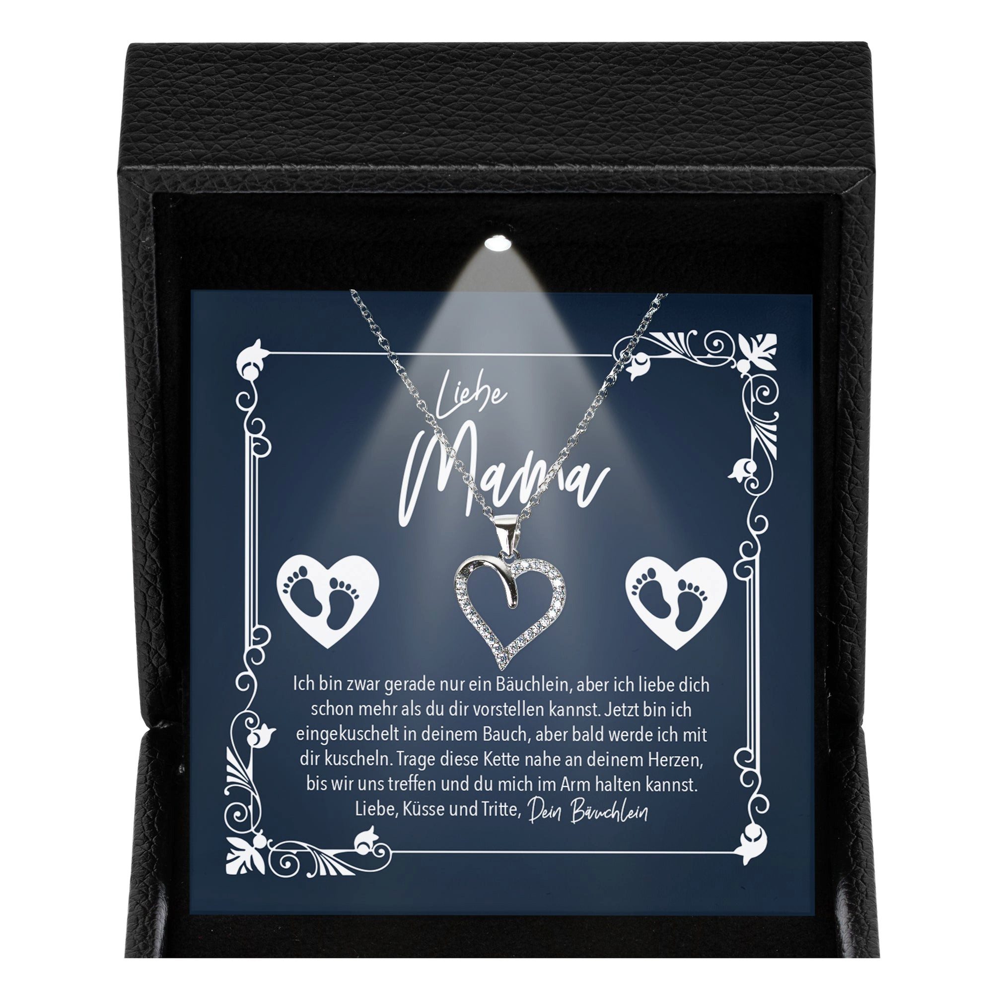 22Feels Schmuckset Schwangerschaft Geschenk Werdende Mama Schmuck Babyparty Halskette (Geschenkset), Silber 925/000, Geschenkset Made In Germany, Premium Licht Etui