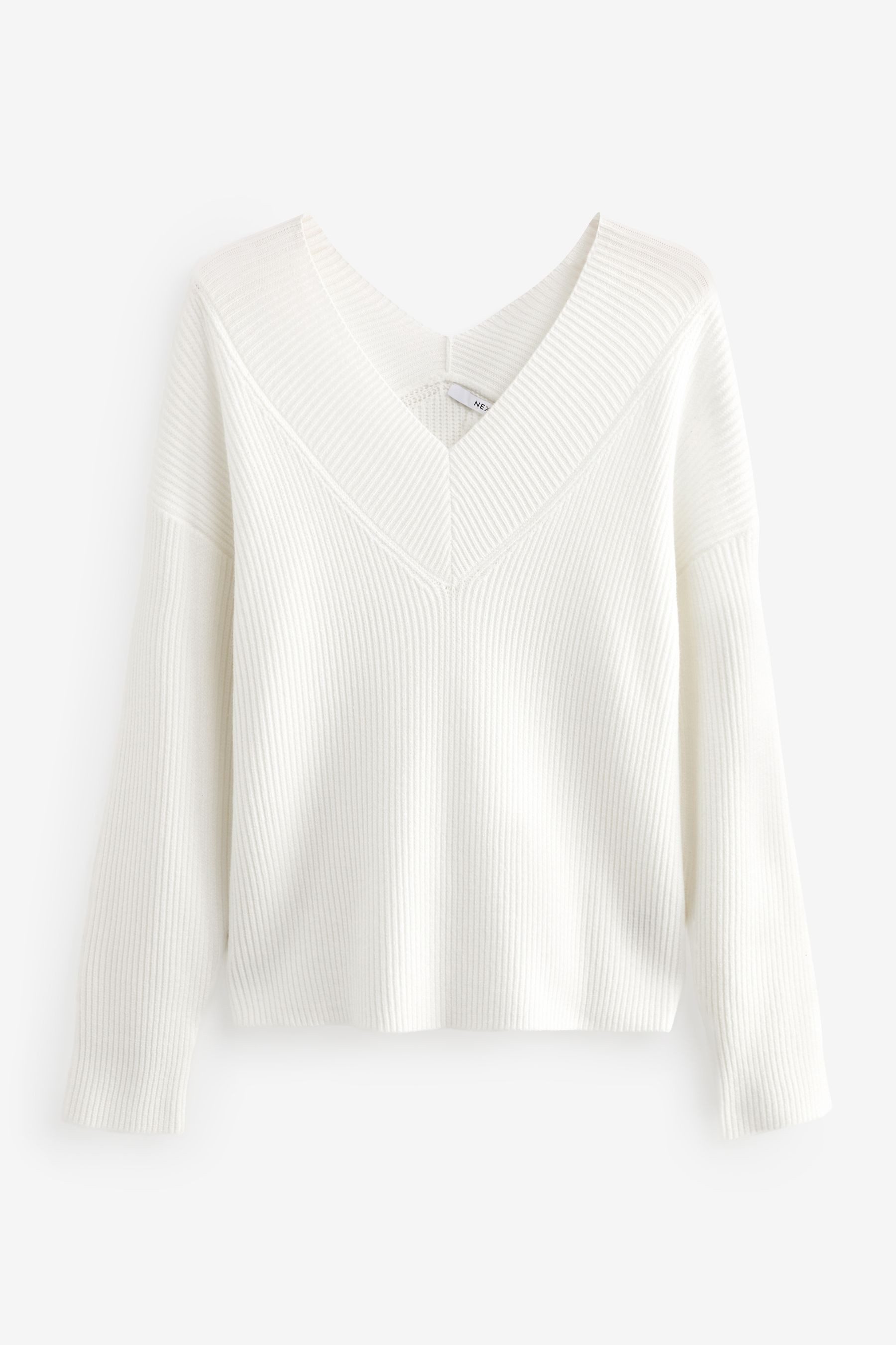 Next V-Ausschnitt-Pullover Gerippter Pullover mit V-Ausschnitt, günstig online kaufen