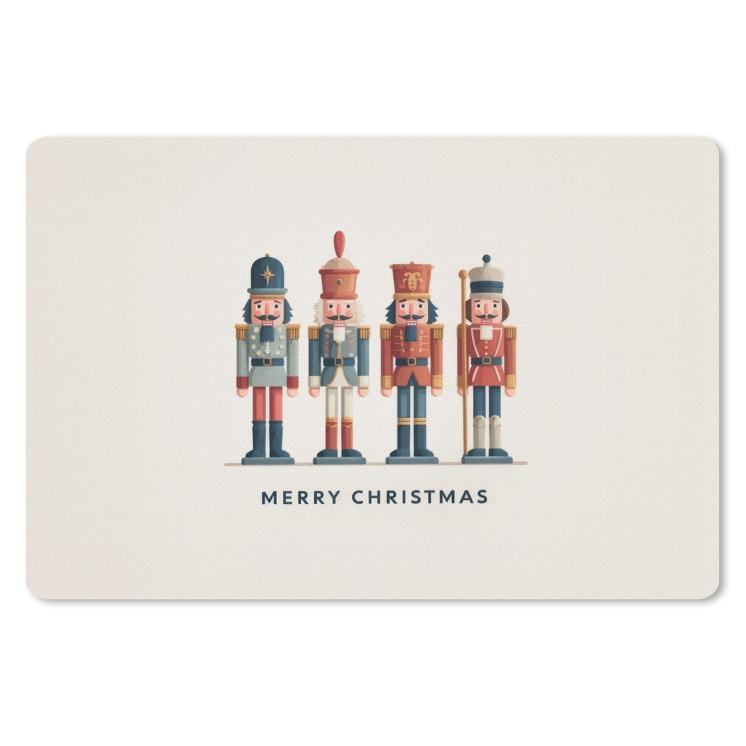 MuchoWow Mauspad Nussknacker - Minimalistisch - Weihnachten - Beige (1-St), Mouse pad Klein, Gaming Deko, PC Zubehör, 27x18 cm