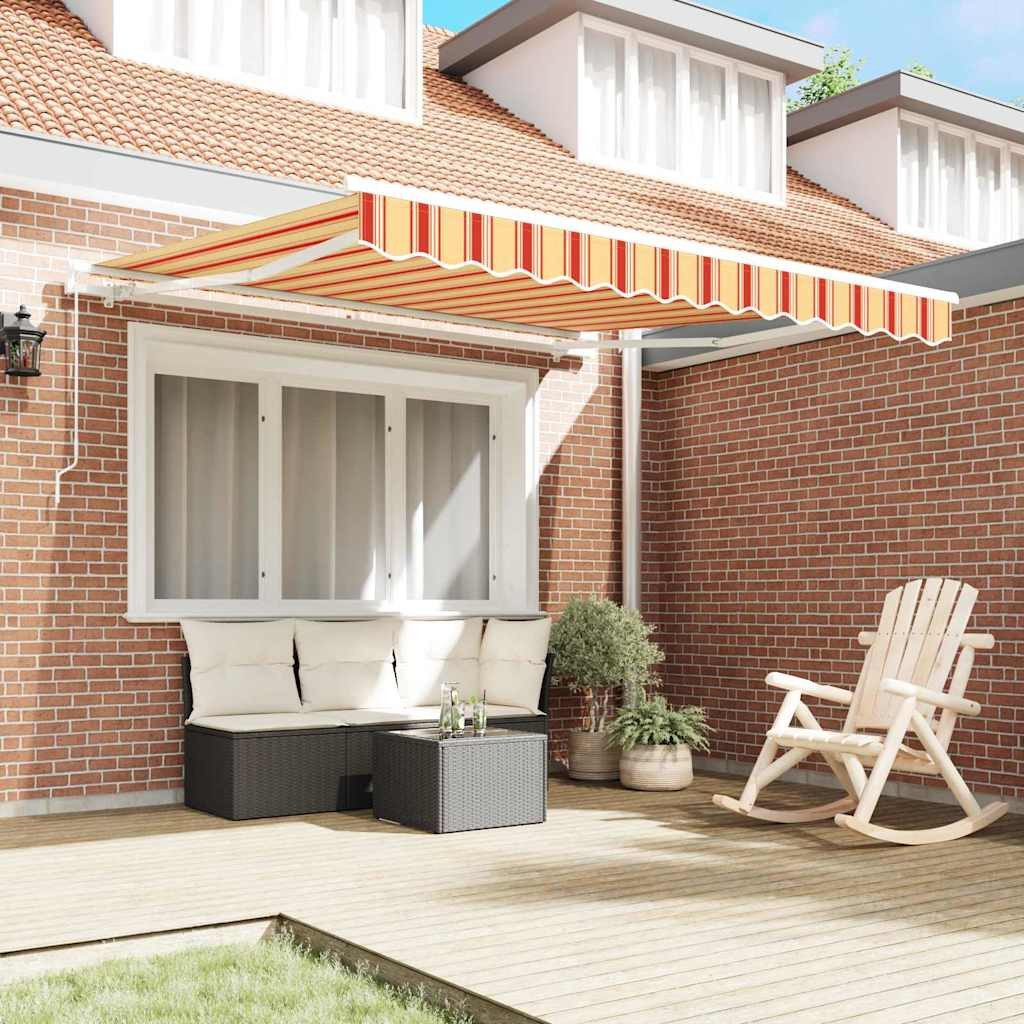 vidaXL Markise Ausziehbare Markise Gelb und Orange 350 x 250 x 165 cm (1-St)