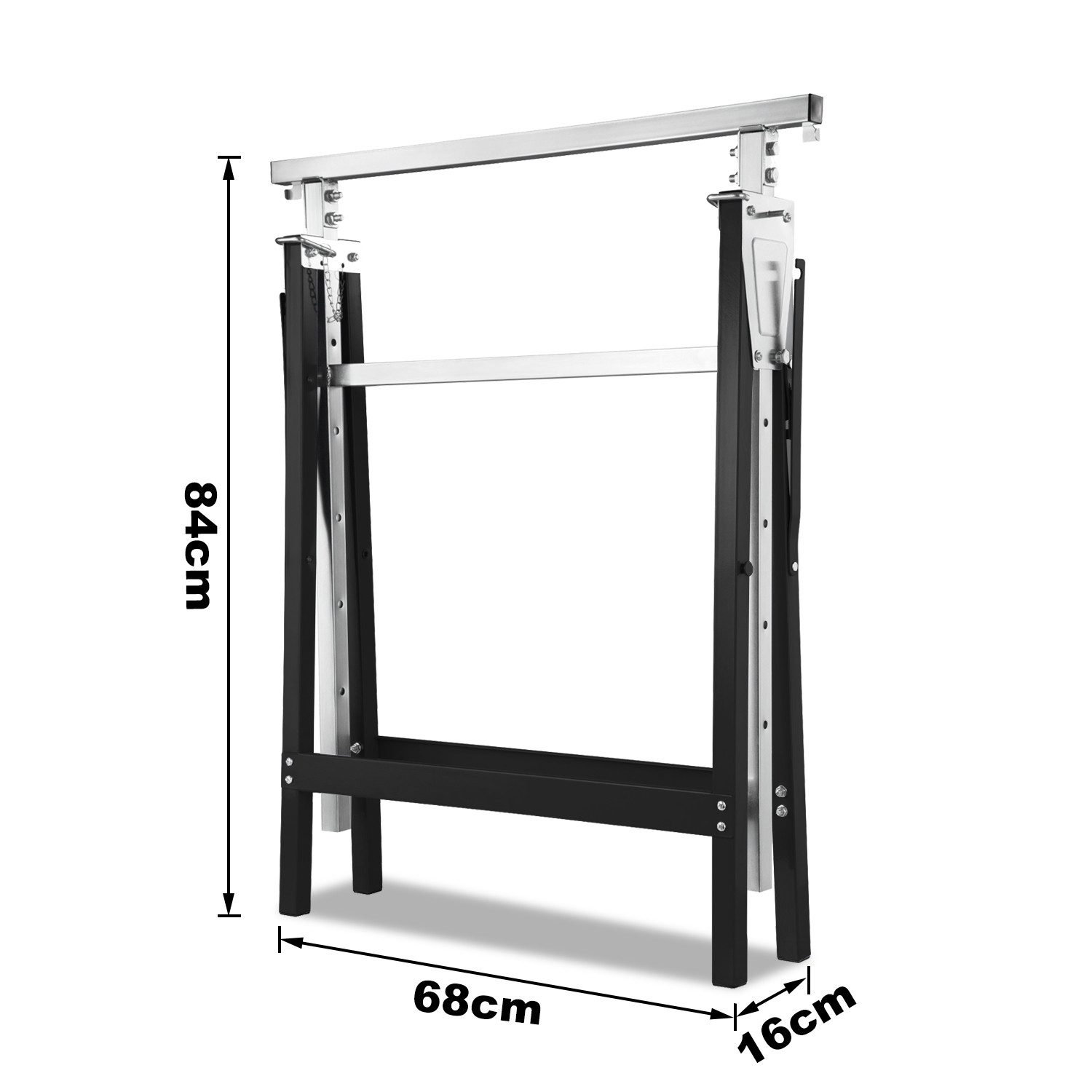 Clanmacy Klappbock Gerüstbock, Werkbank, Unterstellbock, verzinkt, Teleskop, 68 cm max. Stammdurchmesser, (2-St., mit Sicherheitsverriegelung), verzinkt,Tragkraft 200kg,Klappbar