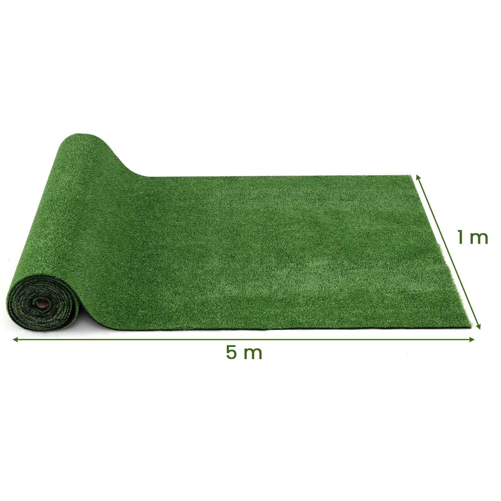 COSTWAY Kunstrasen, rechteckig, Höhe: 7 mm, Rasenteppich, Rollrasen, für Garten, Hundeauslauf