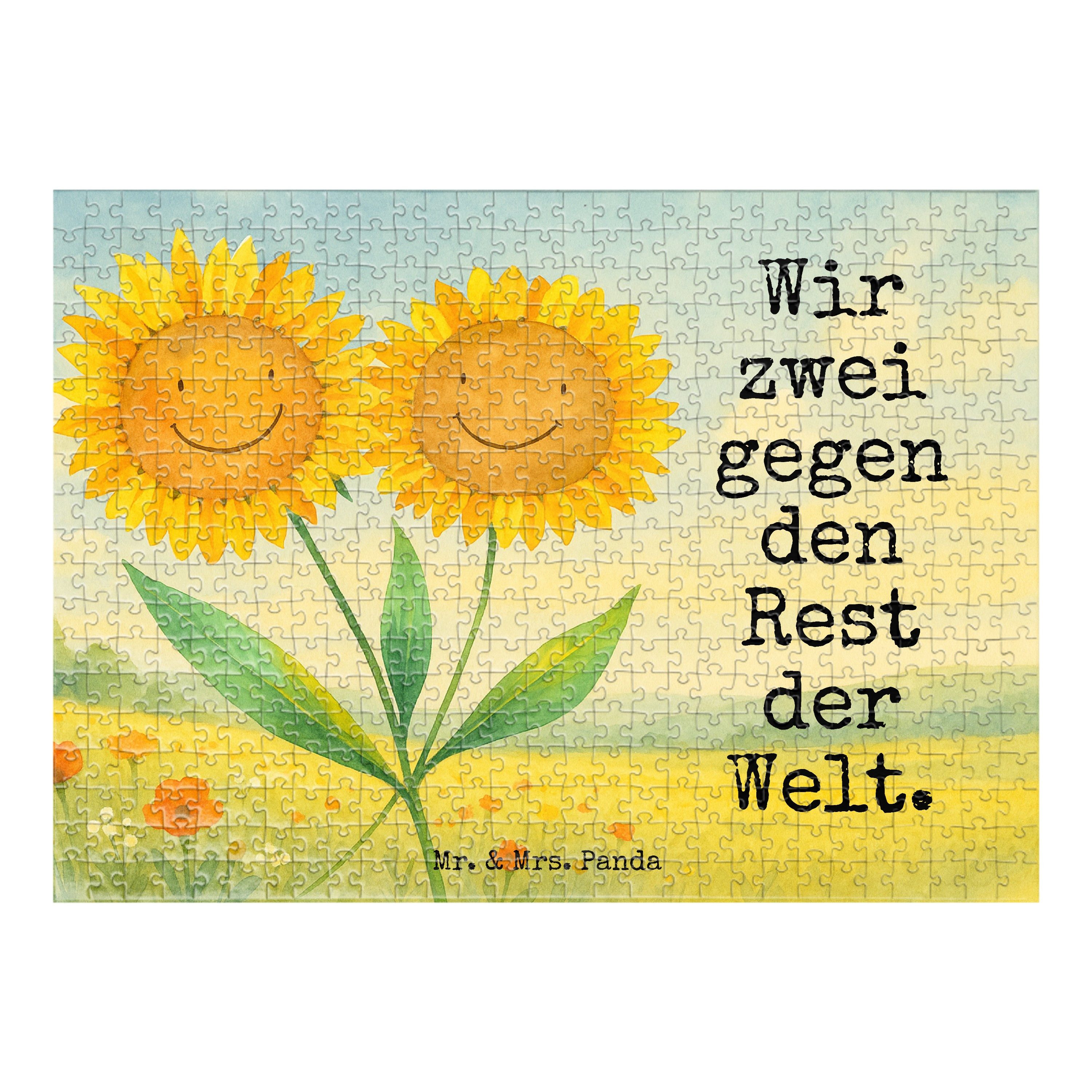 Mr. & Mrs. Panda Puzzle Blume Sonnenblume Design, Puzzle 551 Teile, Weiß, Lieblingsmensch, 30, 551 Puzzleteile, 1000 Teile Puzzle Geschenk 300 Teile Puzzle