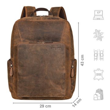 STILORD Notebookrucksack "Werner" Vintage Rucksack mit vielen Fächern Leder