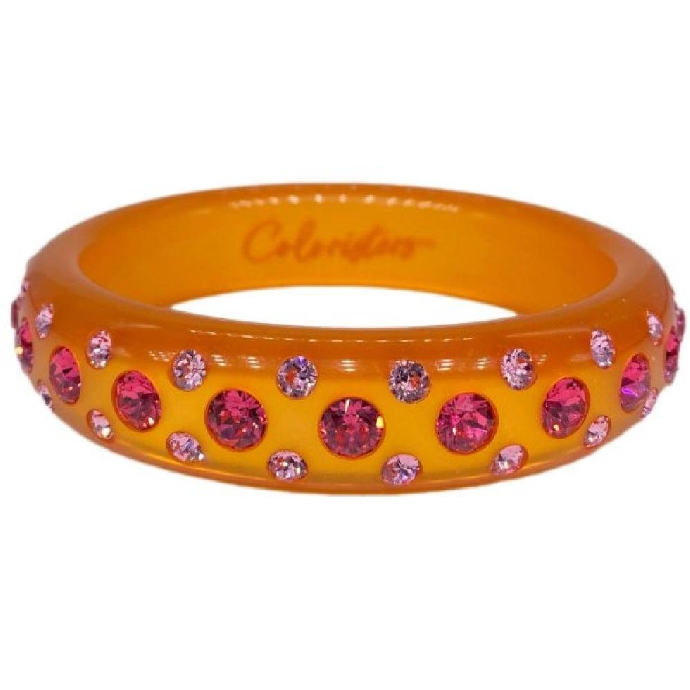 Coloristers Armband Armreif Classico mit Orange Kristallen pinken (Größe:L) Catania