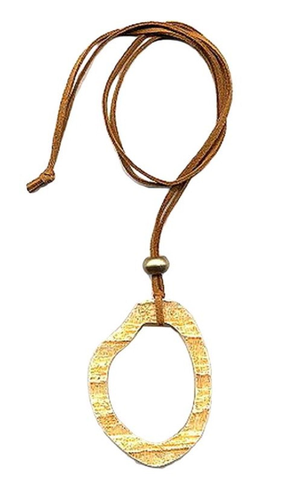 unbespielt Collier Kette Baumring orange-gelb Kunststoff günstig online kaufen