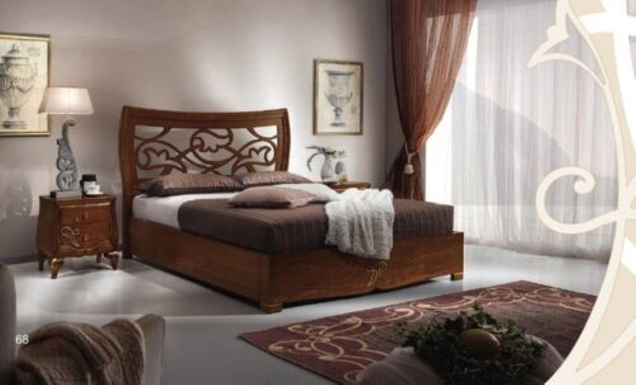 JVmoebel Set Schlafzimmer-Set, Bett Holz Neu Betten Luxus 3tlg. Bettrahmen Nachttisch Garnitur