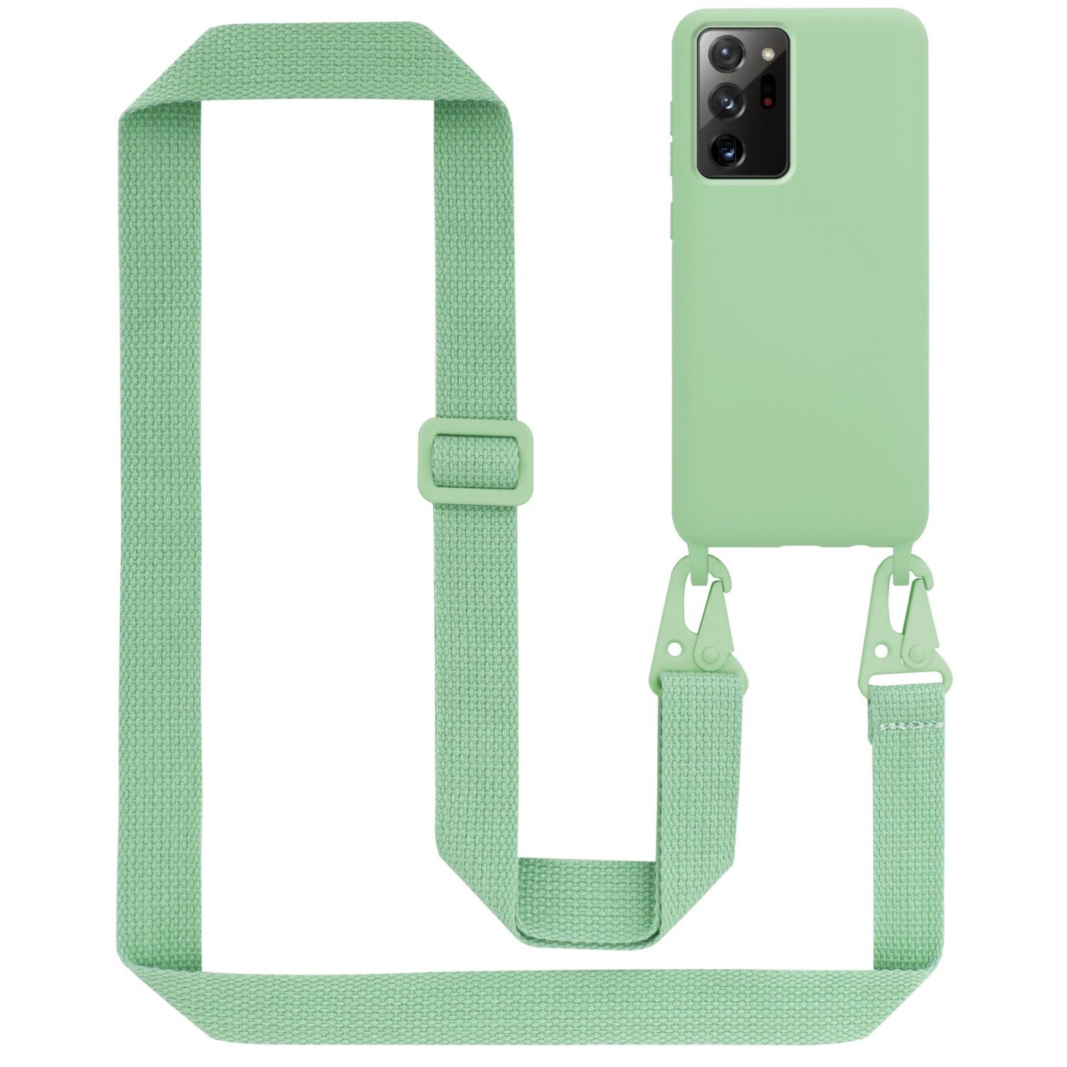 Cadorabo Handyhülle für Samsung Galaxy NOTE 20 PLUS Kette Samsung Galaxy NOTE 20 PLUS, TPU Silikon Handy Schutzhülle - Hülle - Liquid Style - mit Handykette