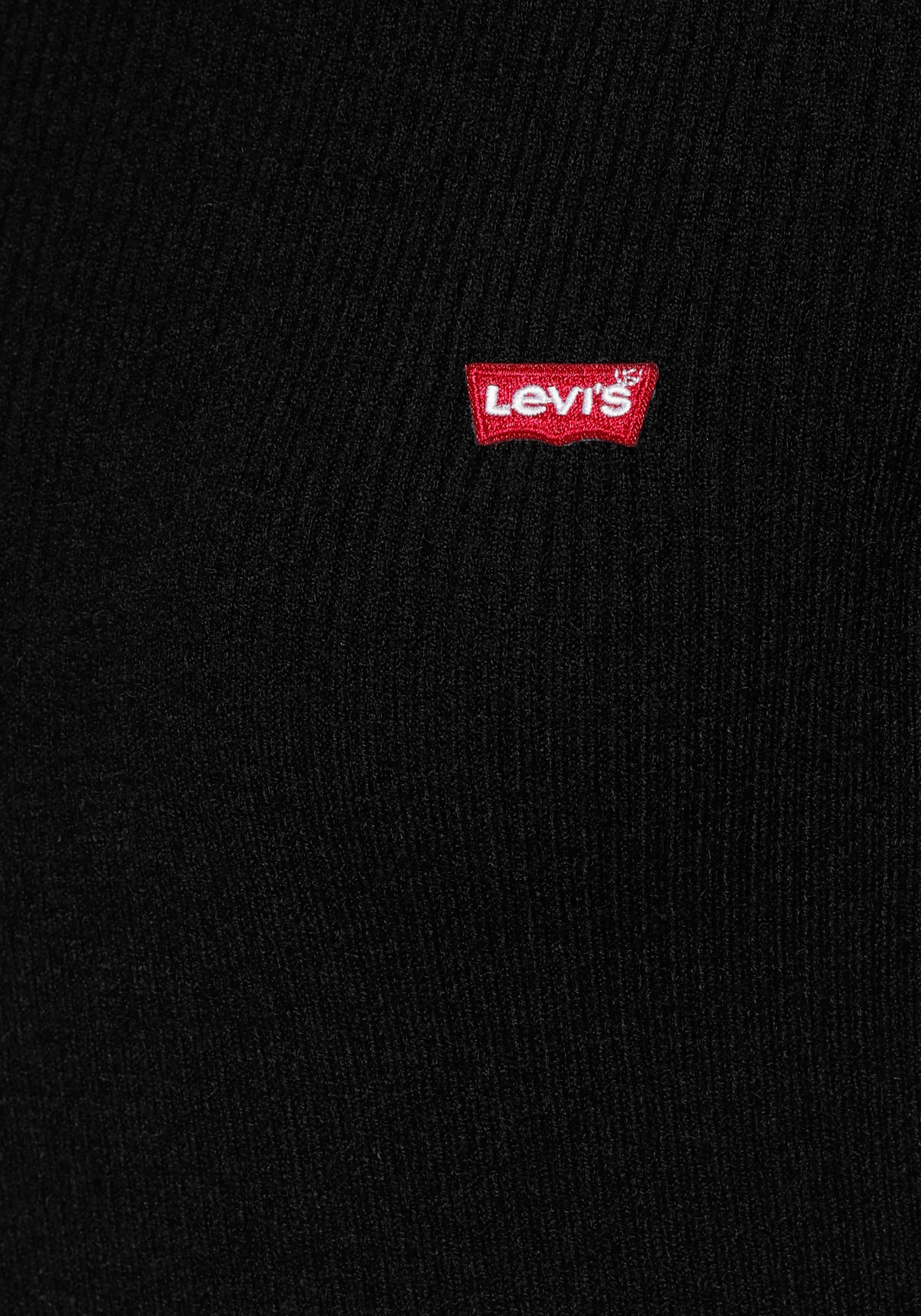 Strickpullover RIB schwarz mit Levi's® SWEATER Logo CREW Batwing