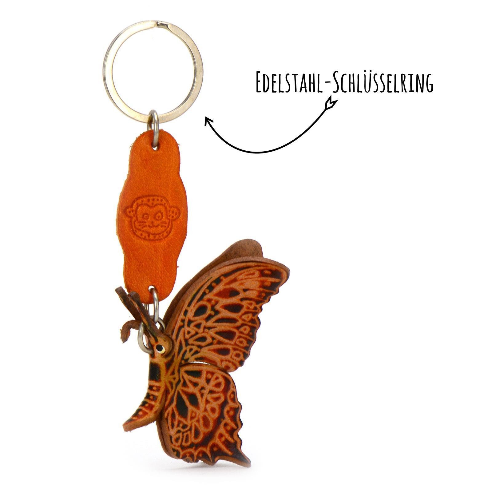 Monkimau Schlüsselanhänger Set Schmetterling Schlüsselanhänger aus Leder