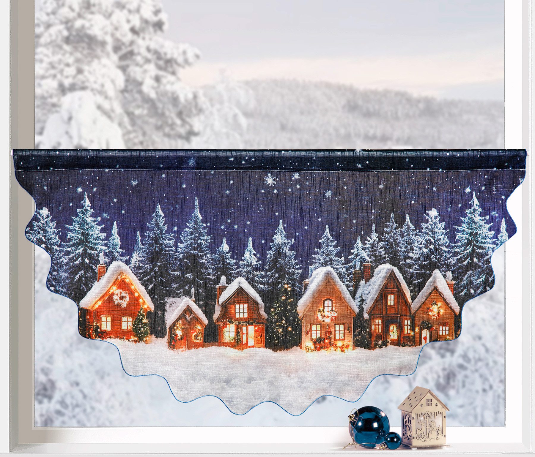 heimtexland Scheibengardine Weihnachten Fensterdeko Gardine Weihnachtsgardi günstig online kaufen