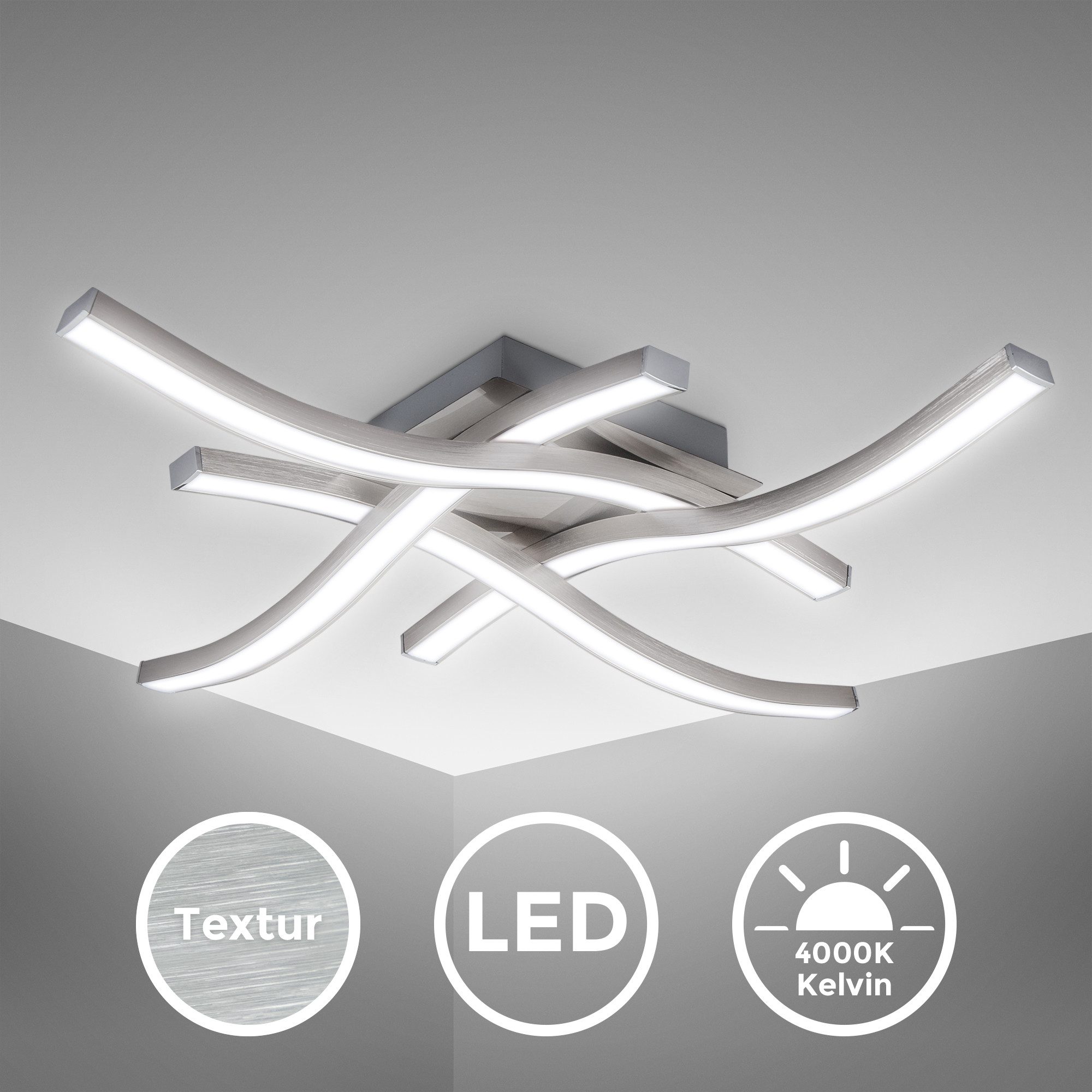 B.K.Licht Deckenleuchte Wohnzimmer moderne LED Deckenlampe günstig online kaufen